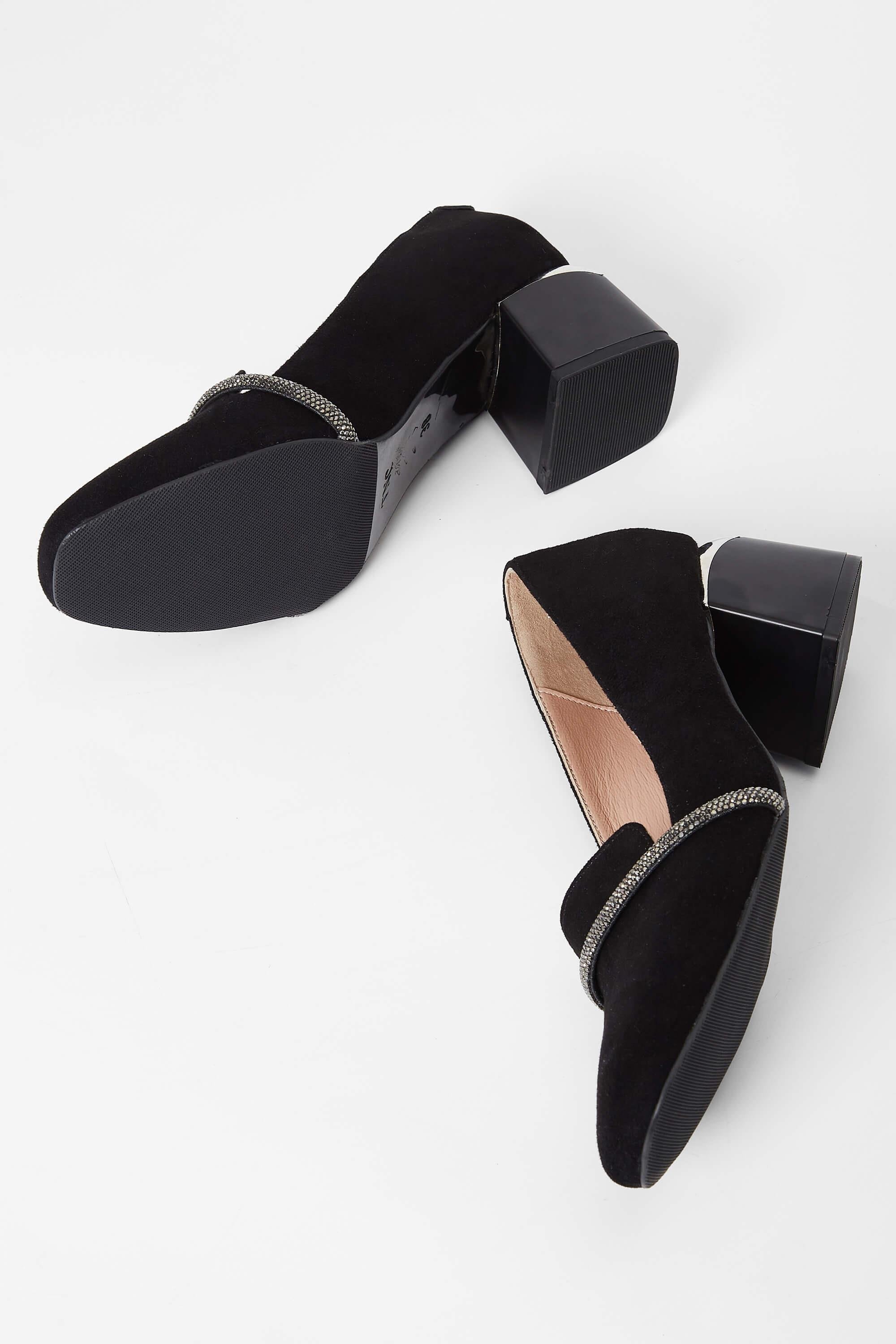 Tamer Tanca Kadın Hakiki Deri Siyah Süet Topuklu Ayakkabı