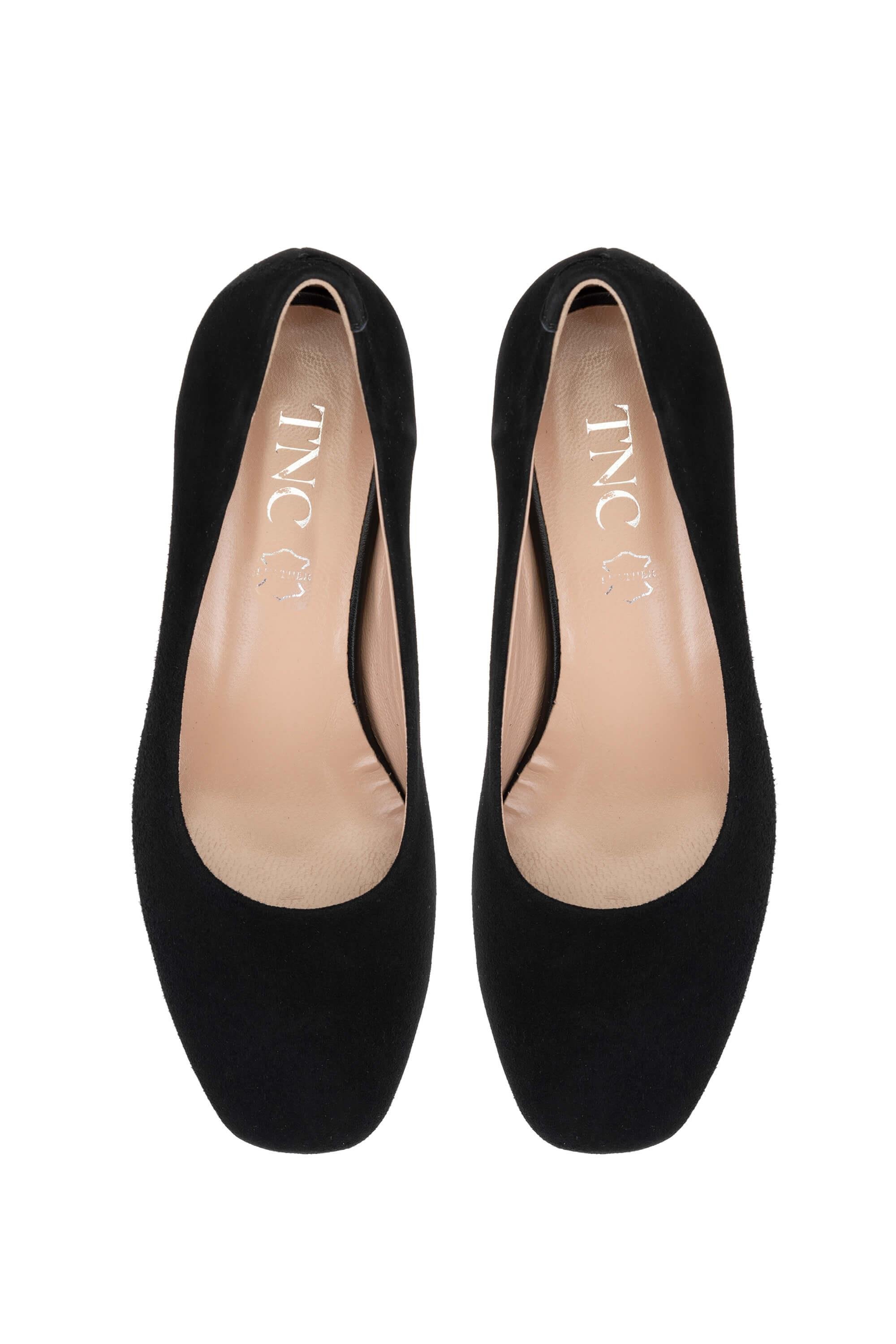 Tamer Tanca Kadın Hakiki Deri Siyah Süet Topuklu Ayakkabı