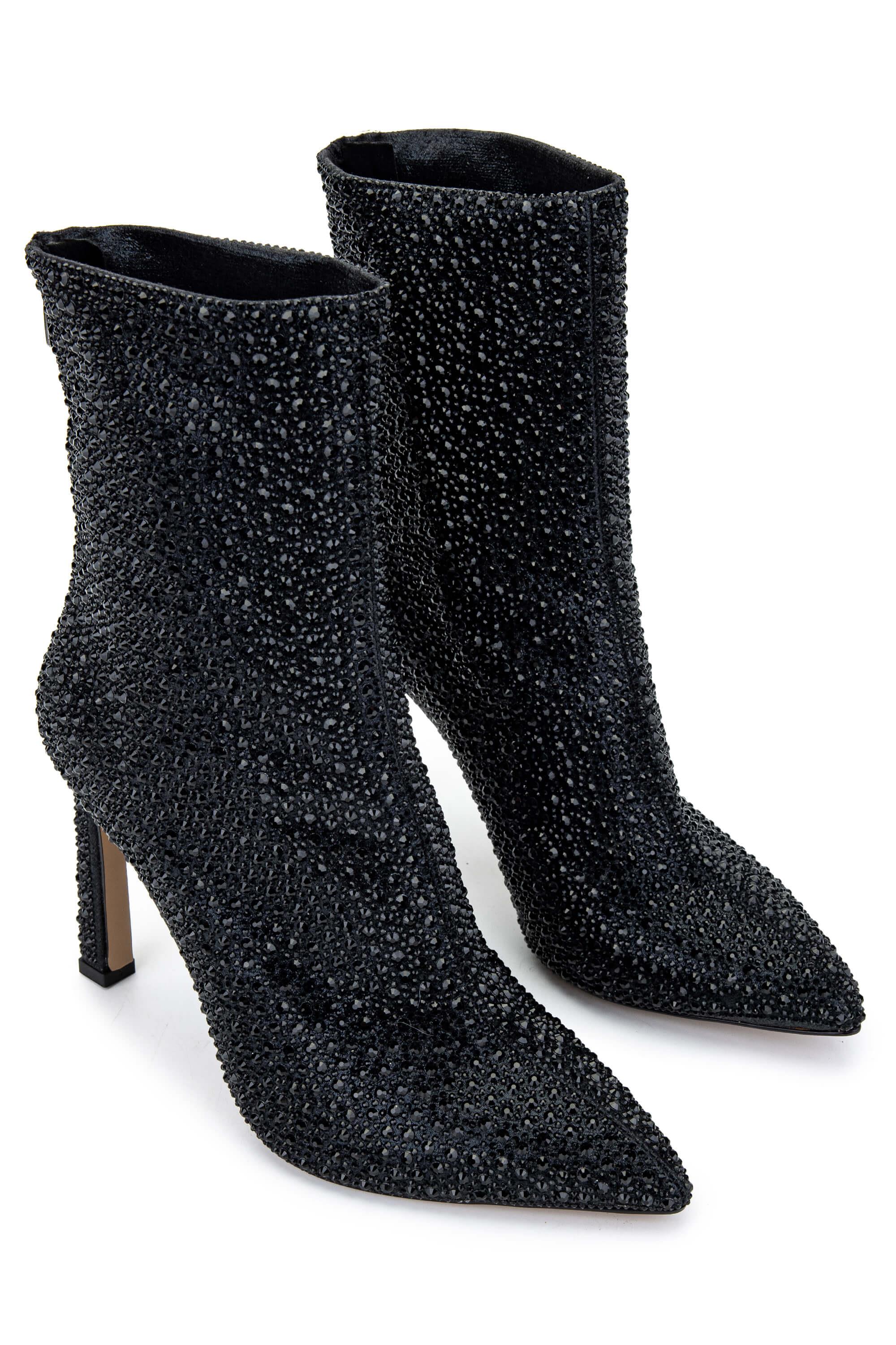 Tamer Tanca Kadın Hakiki Deri Siyah Topuklu Bot