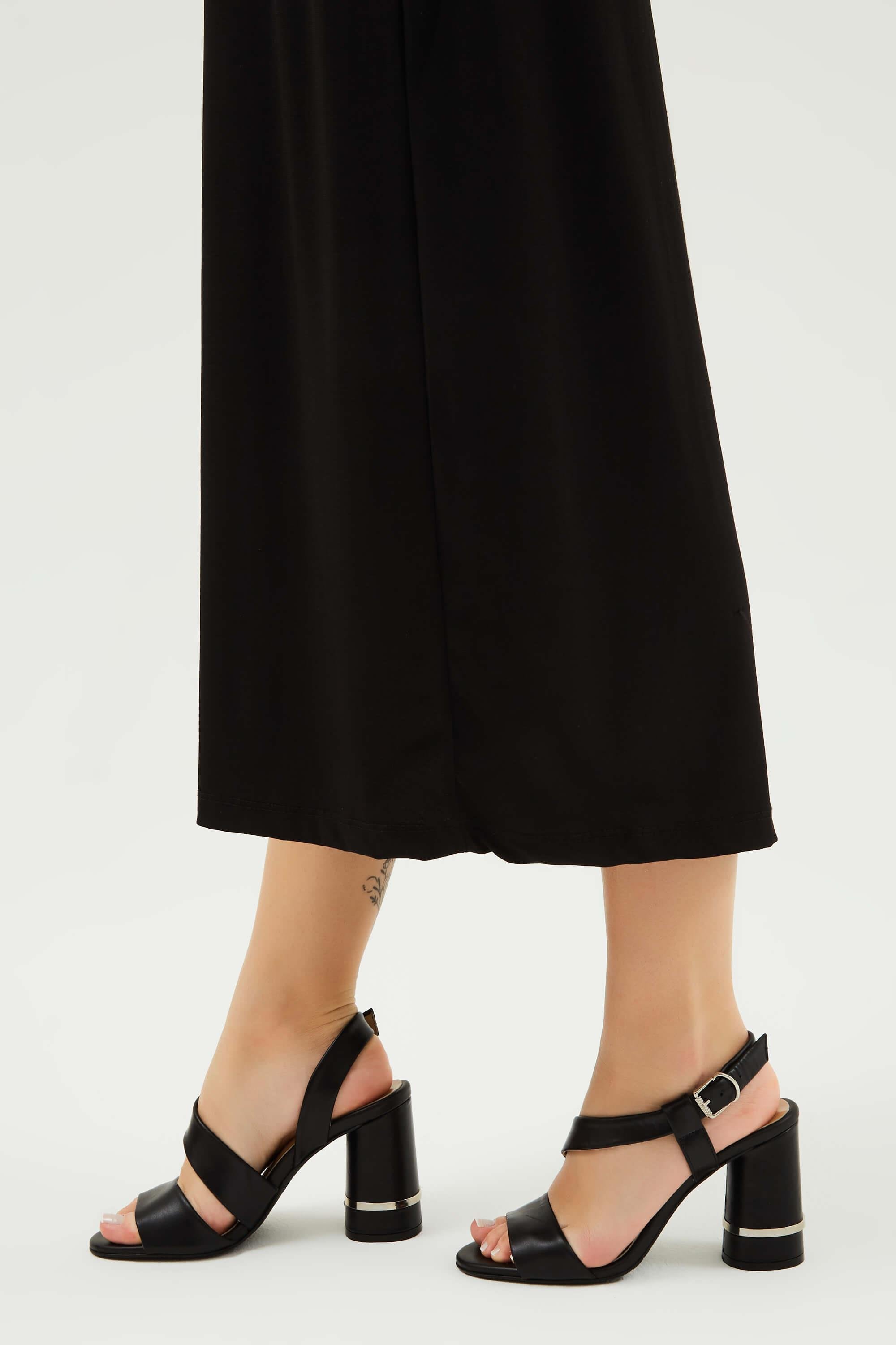 Tamer Tanca Kadın Hakiki Deri Siyah Topuklu Sandalet