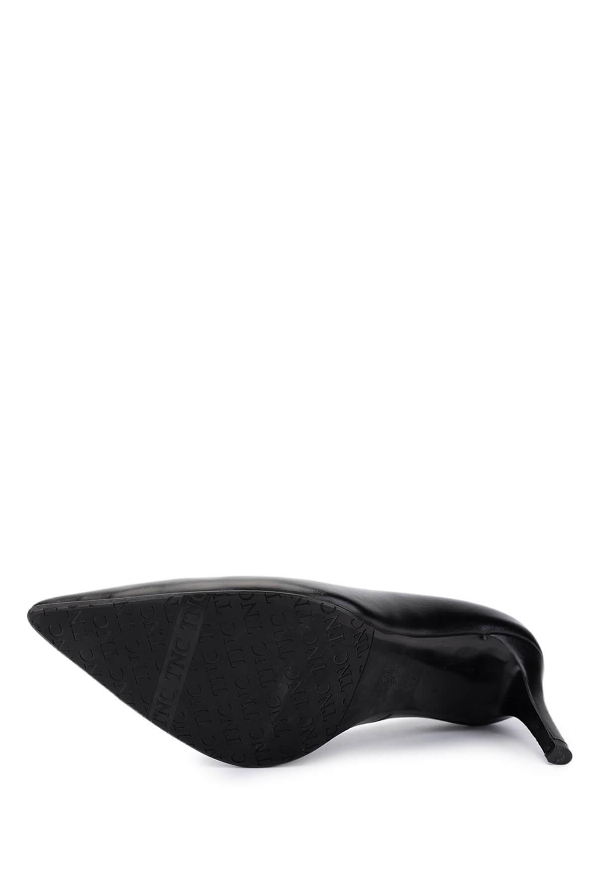 Tamer Tanca Kadın Hakiki Deri Siyah Topuklu Ayakkabı