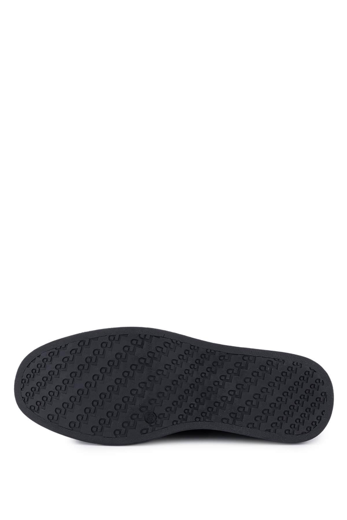 Tamer Tanca Kadın Hakiki Deri Siyah/Siyah Taş Loafer Ayakkabı