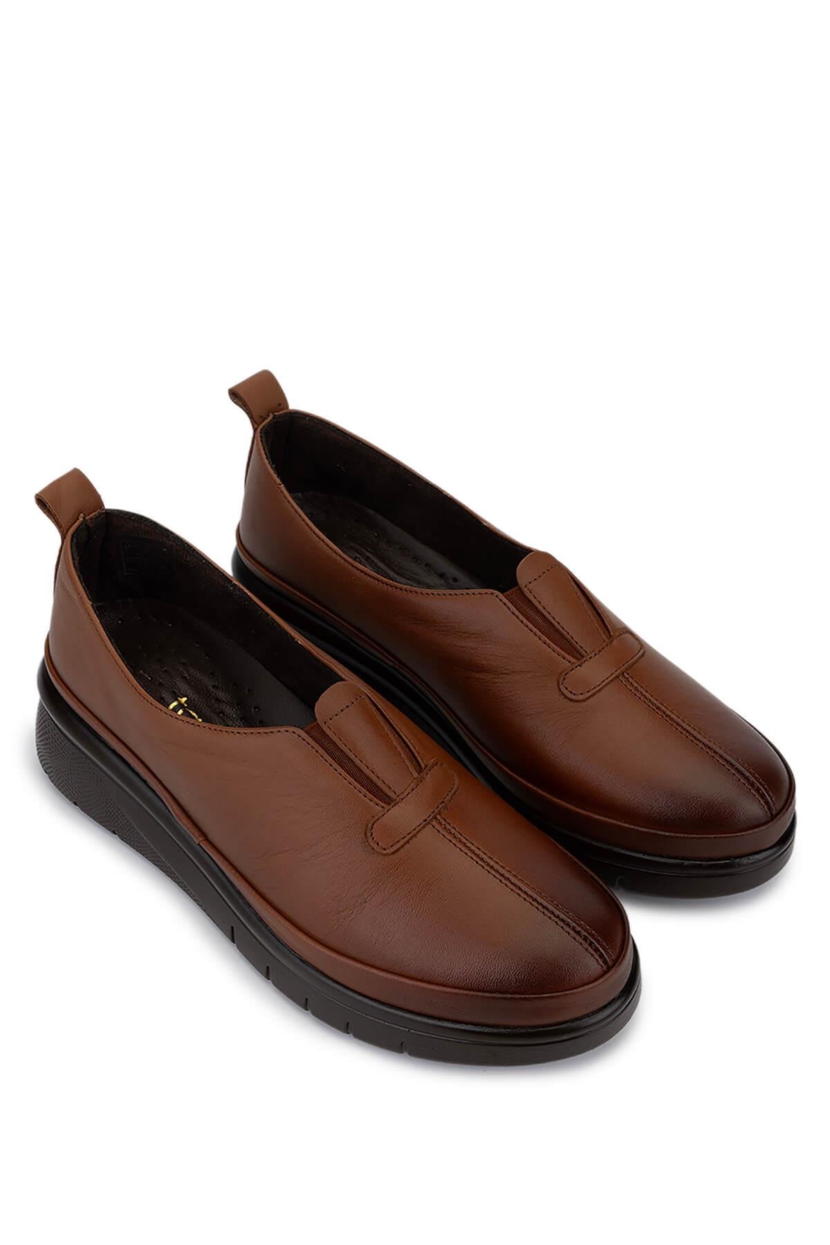 Tamer Tanca Kadın Hakiki Deri Taba Deri Comfort Ayakkabı