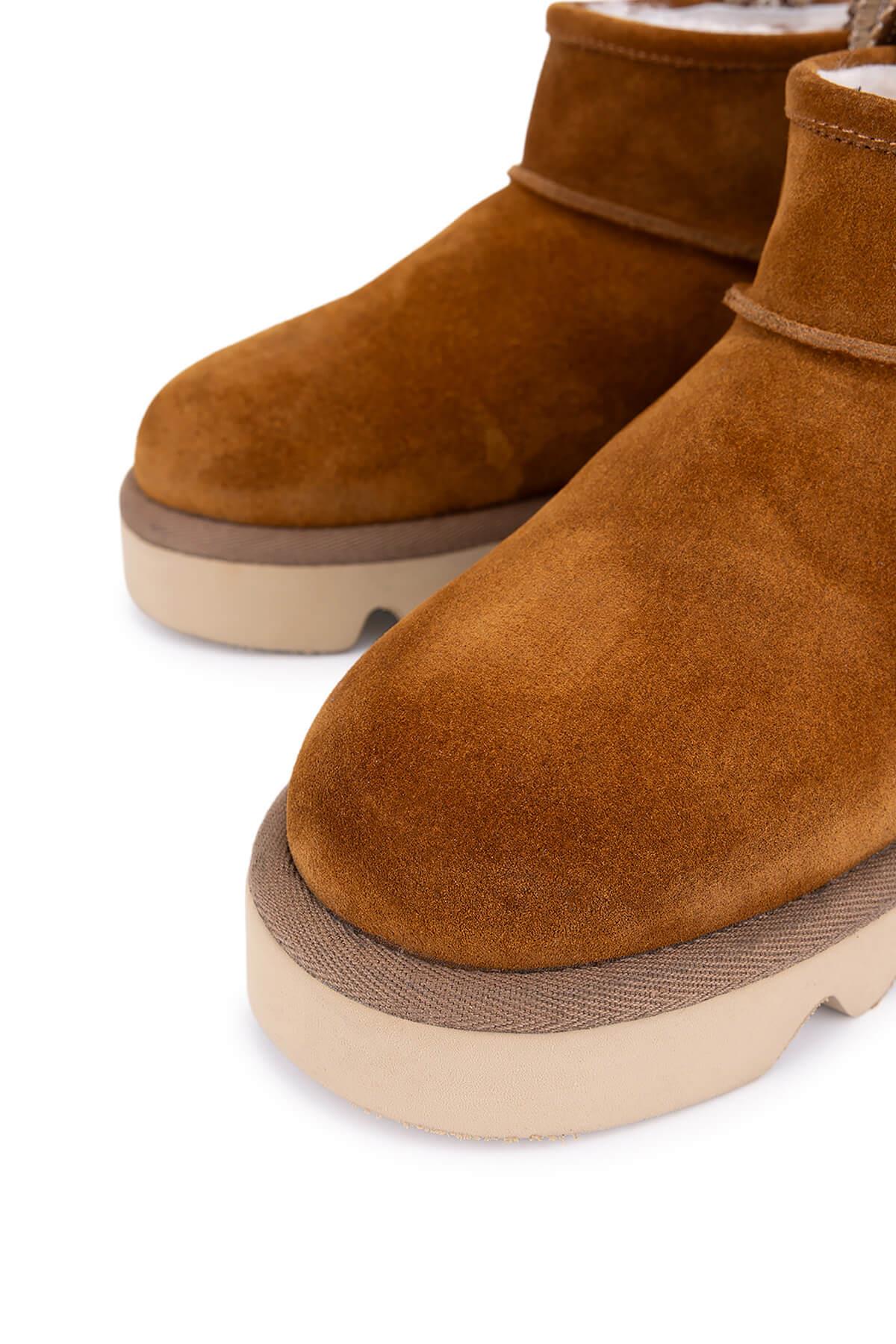 Tamer Tanca Kadın Hakiki Deri Tarçın Düz Bot