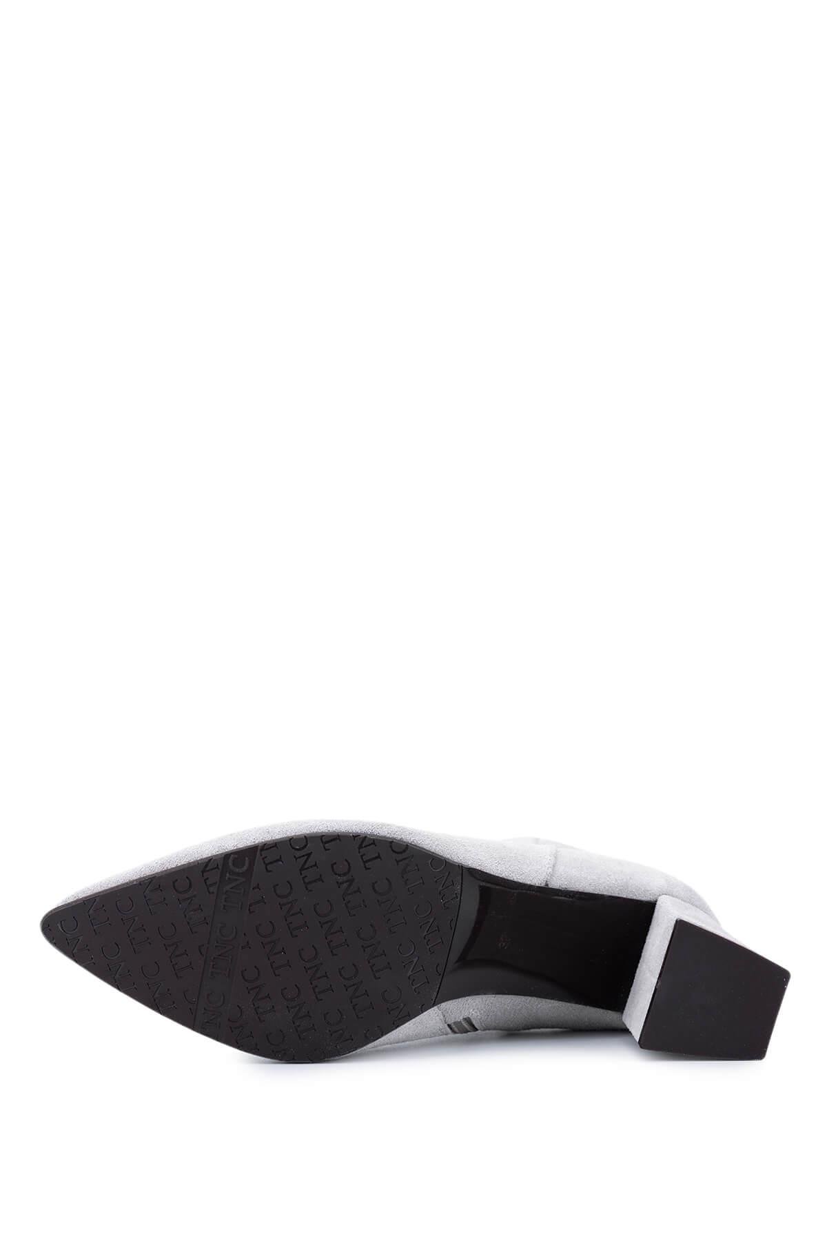 Tamer Tanca Kadın Hakiki Deri Taş Süet Topuklu Bot