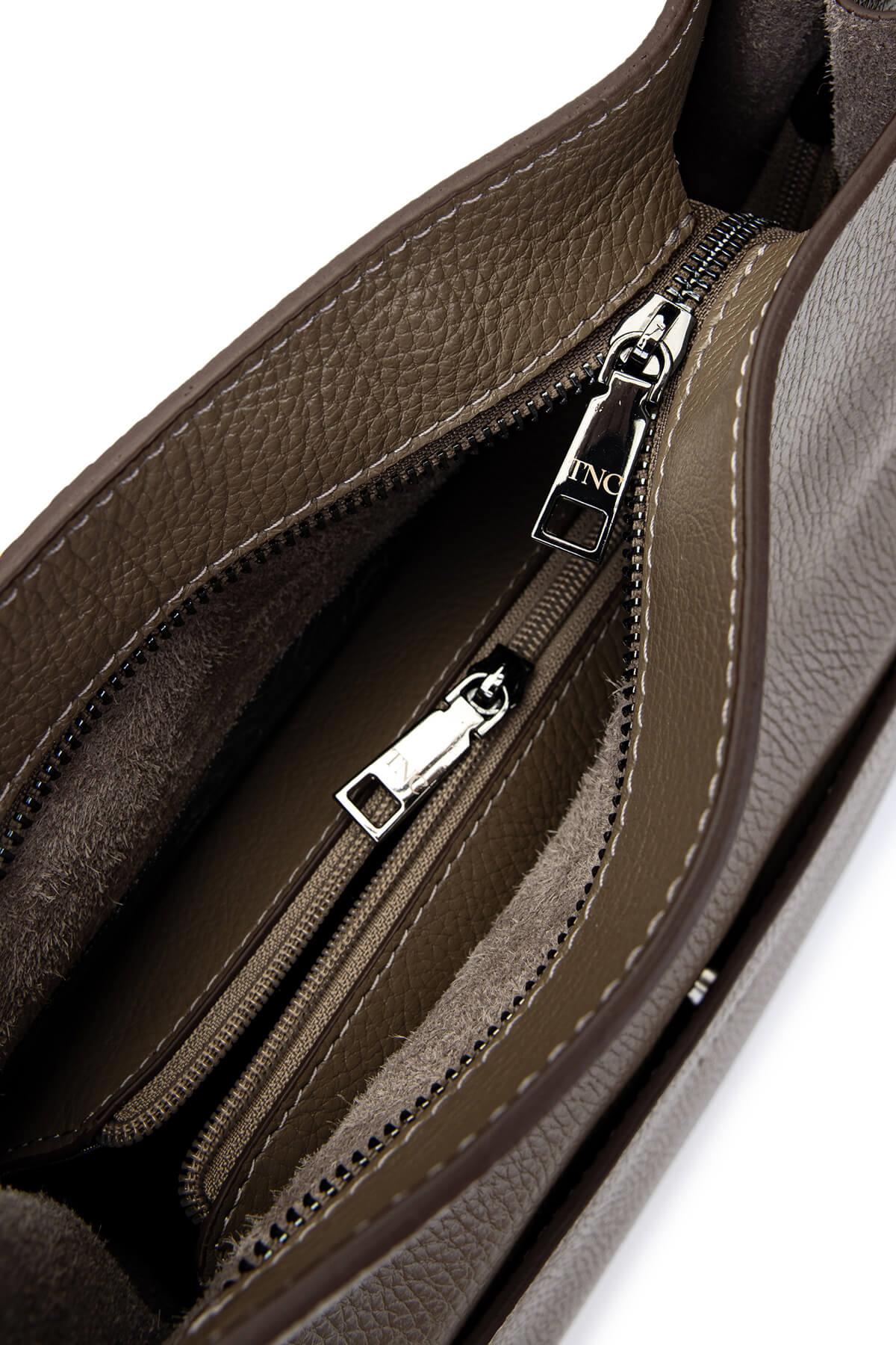 Tamer Tanca Kadın Hakiki Deri Vizon Floter Omuz Çanta