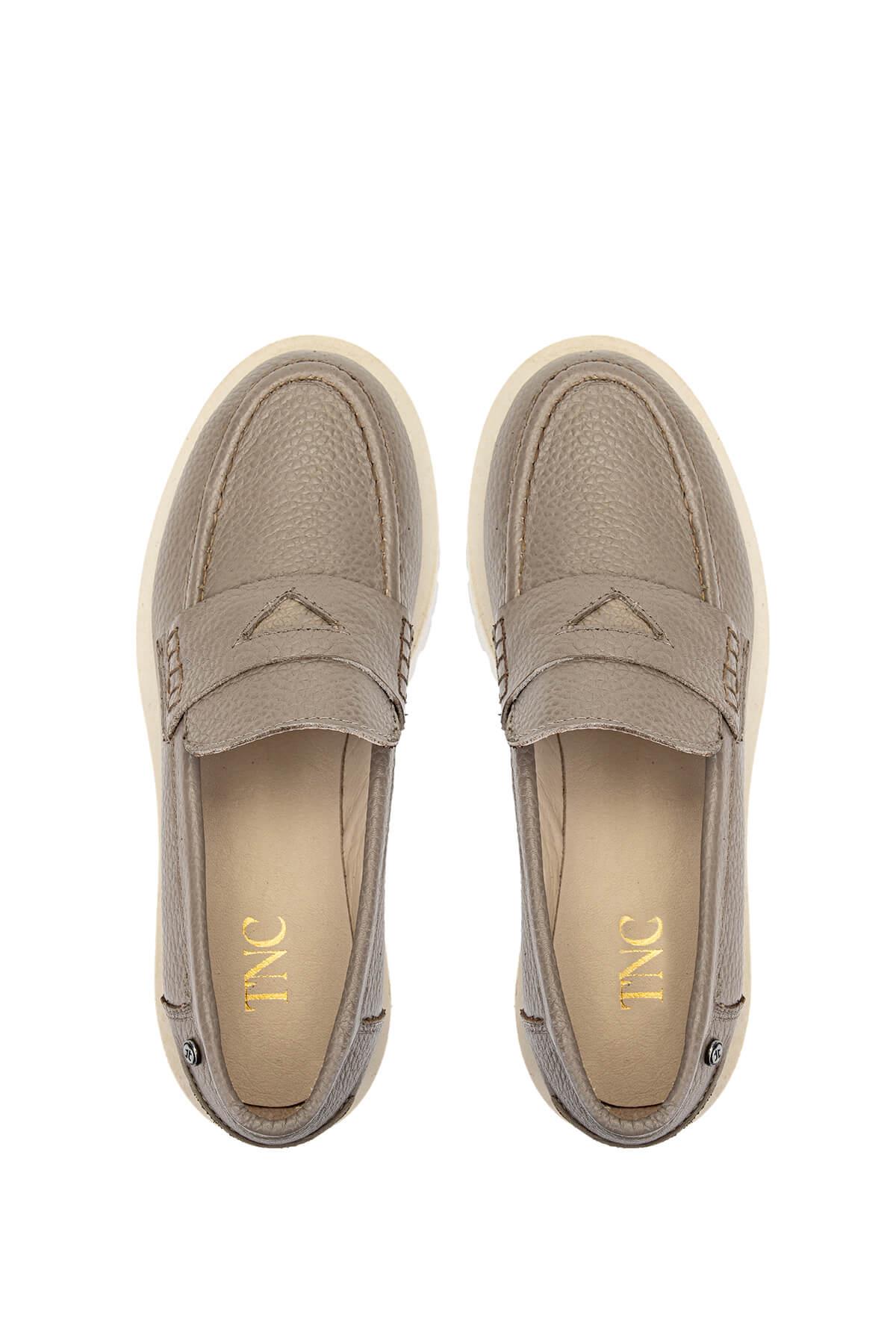 Tamer Tanca Kadın Hakiki Deri Vizon Floter Loafer Ayakkabı