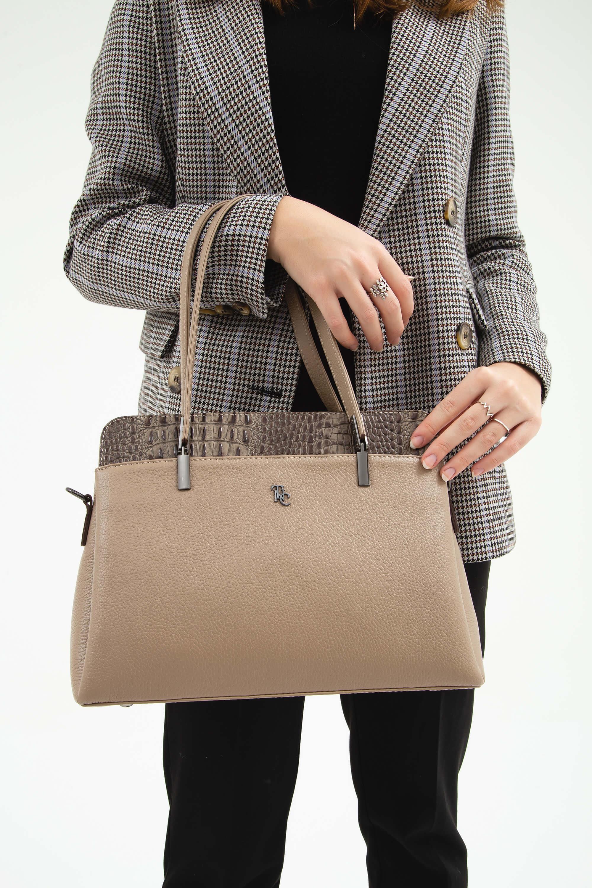 Tamer Tanca Kadın Hakiki Deri Vizon Kol Çantası