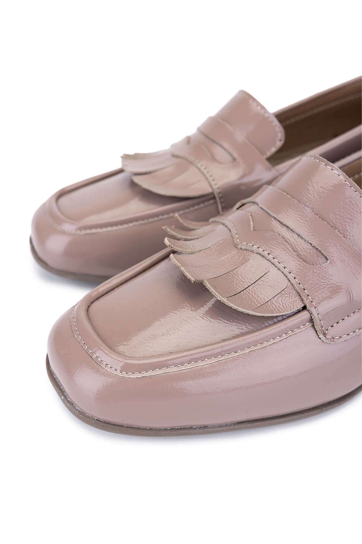 Tamer Tanca Kadın Hakiki Deri Vizon Rugan Loafer Ayakkabı