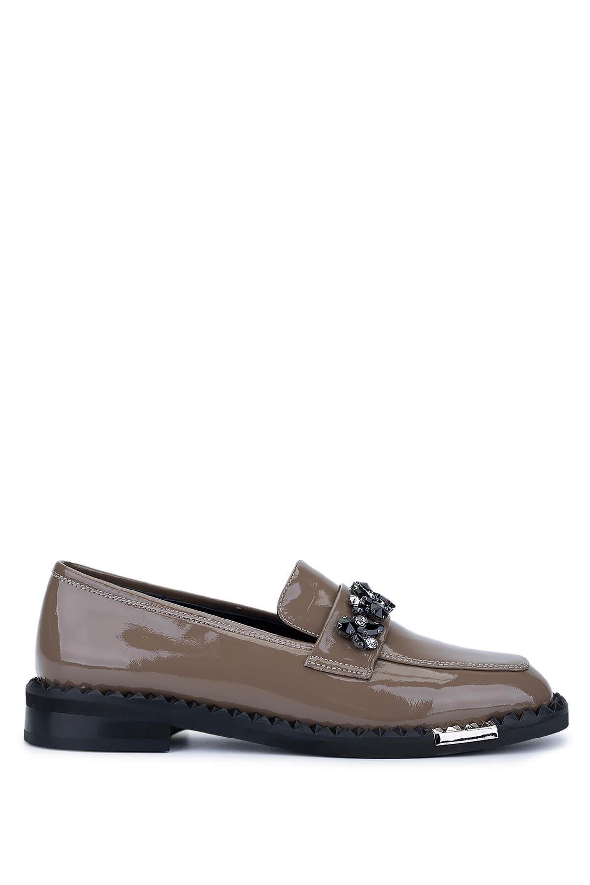 Tamer Tanca Kadın Hakiki Deri Vizon Rugan Loafer Ayakkabı