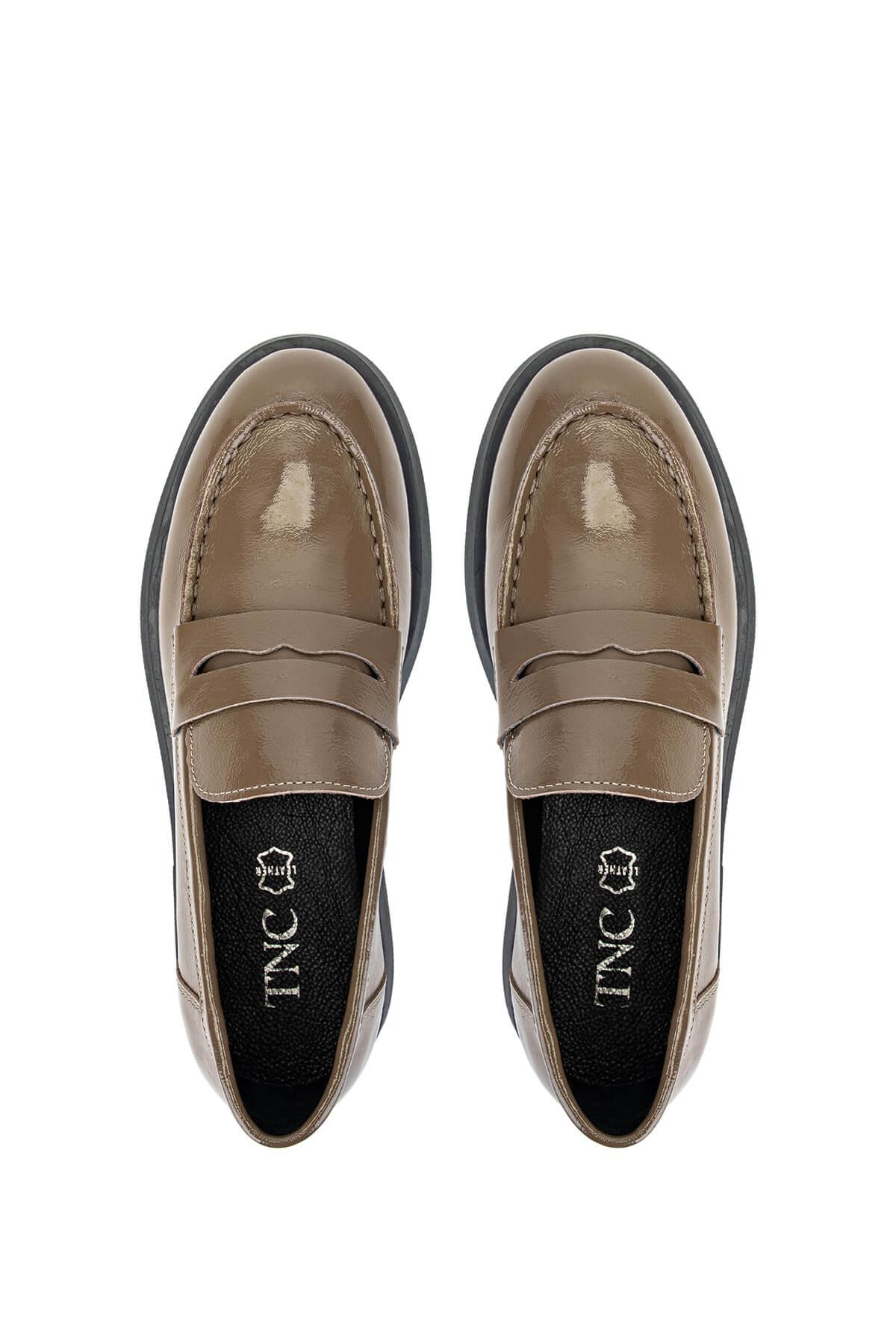 Tamer Tanca Kadın Hakiki Deri Vizon Rugan Loafer Ayakkabı