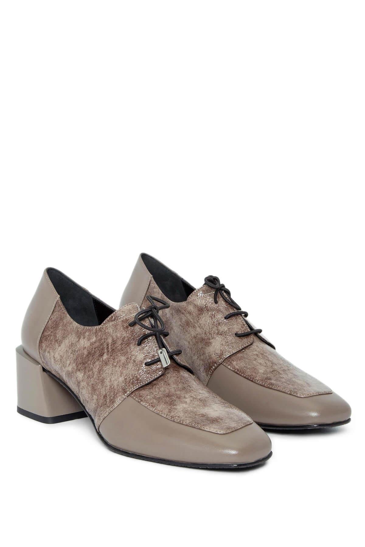 Tamer Tanca Kadın Hakiki Deri Vizon Rugan Topuklu Ayakkabı