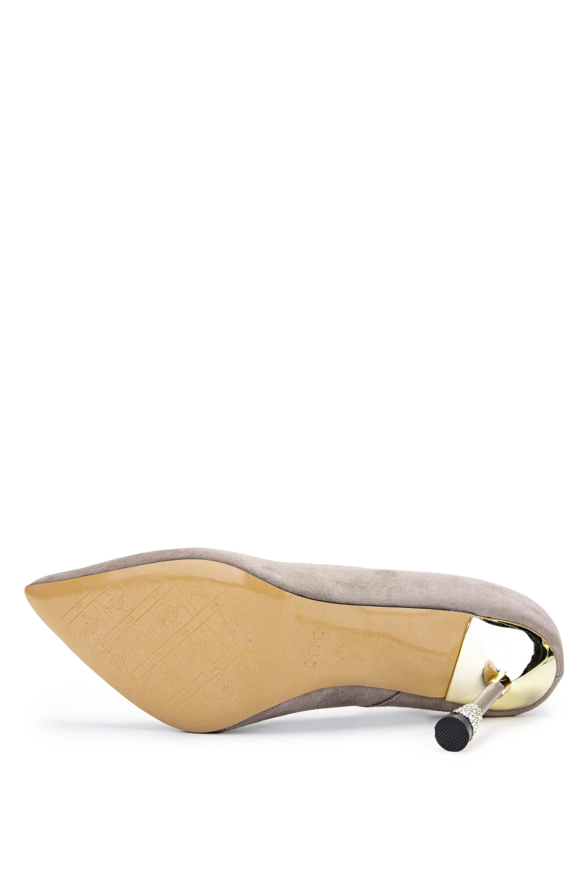 Tamer Tanca Kadın Hakiki Deri Vizon Süet Topuklu Ayakkabı