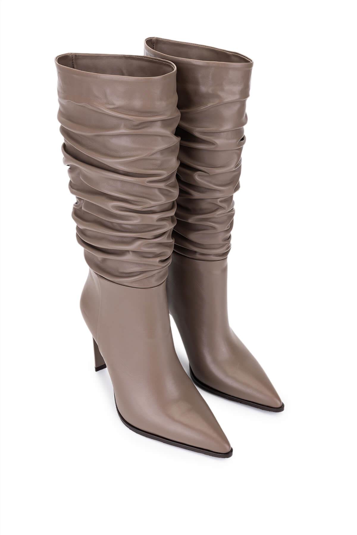 Tamer Tanca Kadın Hakiki Deri Vizon Topuklu Çizme