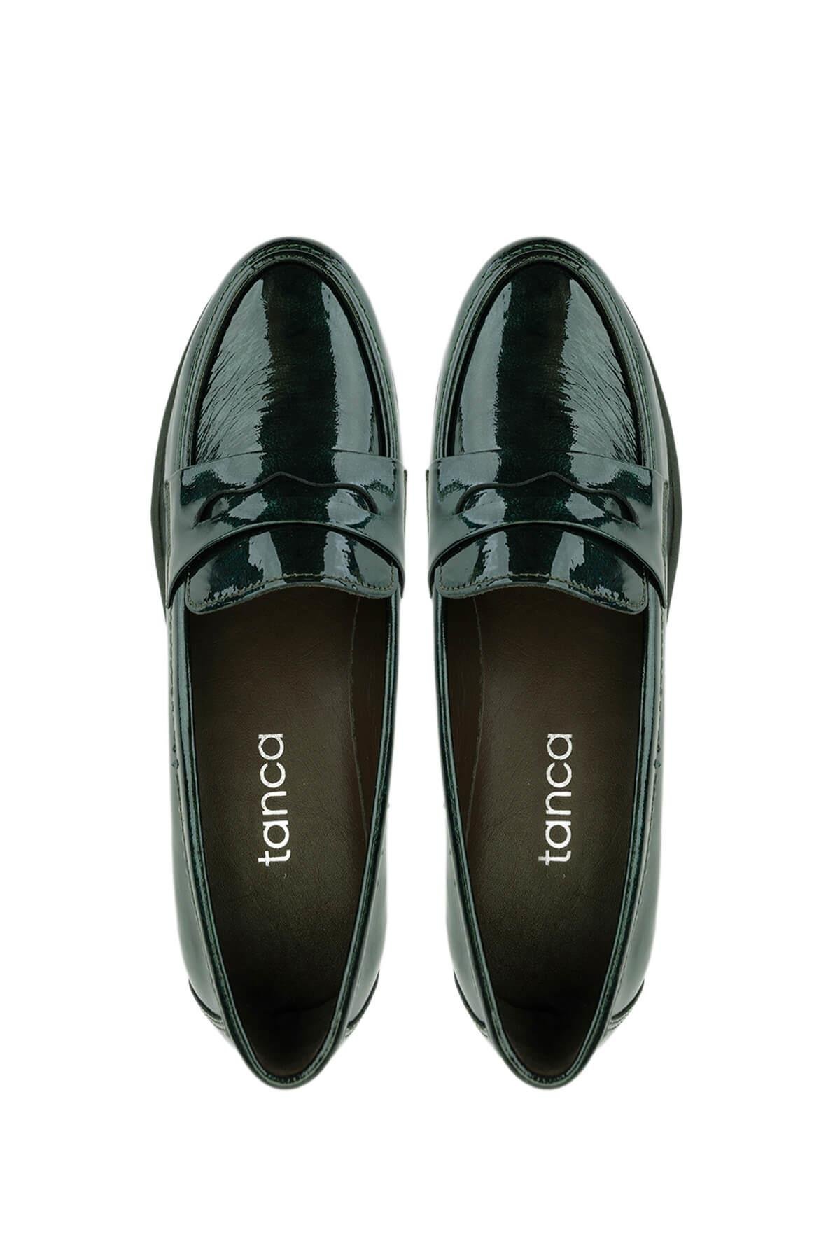 Tamer Tanca Kadın Hakiki Deri Yeşil Kroko Comfort Ayakkabı