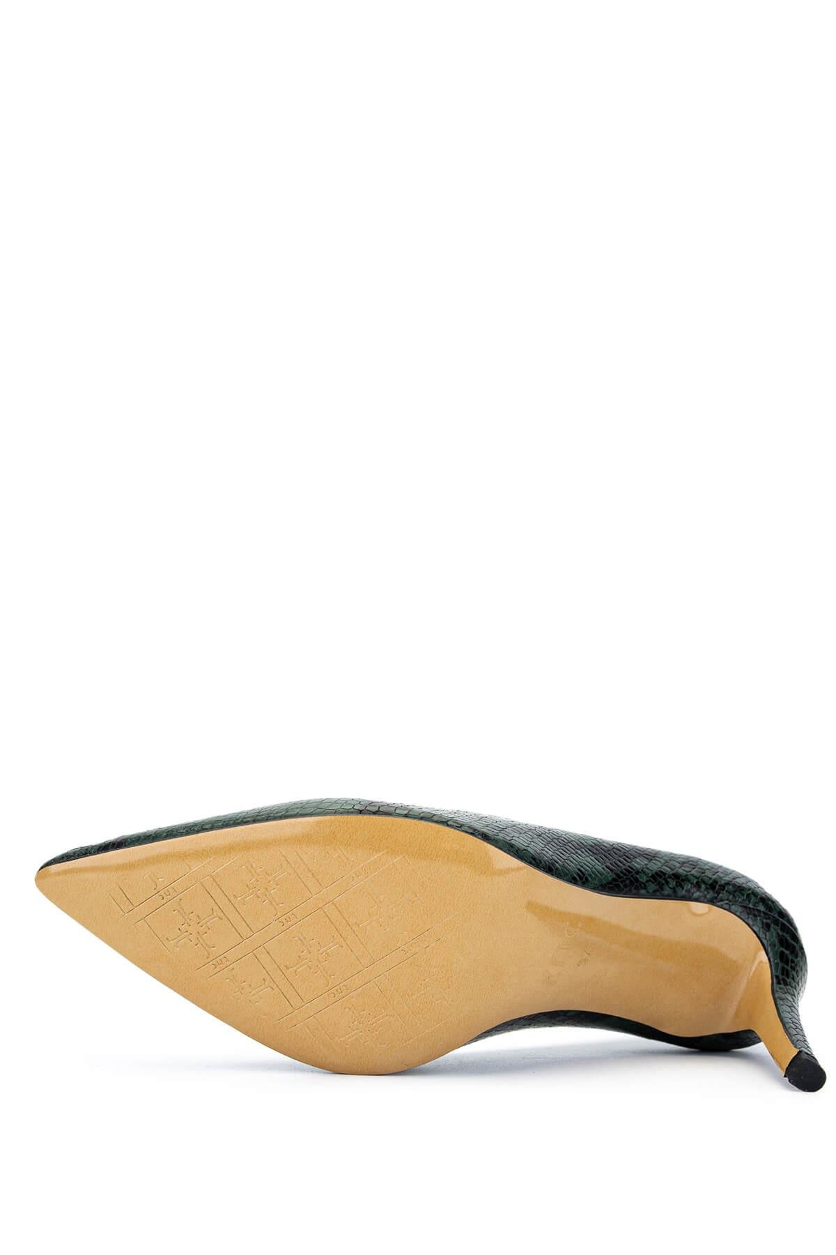 Tamer Tanca Kadın Hakiki Deri Yeşil Topuklu Ayakkabı