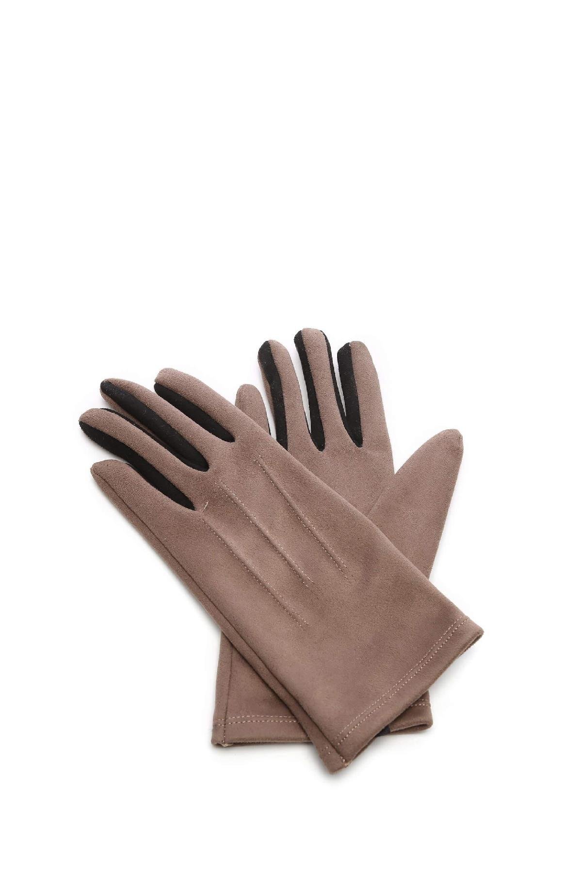 Tamer Tanca Kadın Kumaş Bej Eldiven ELDIVEN