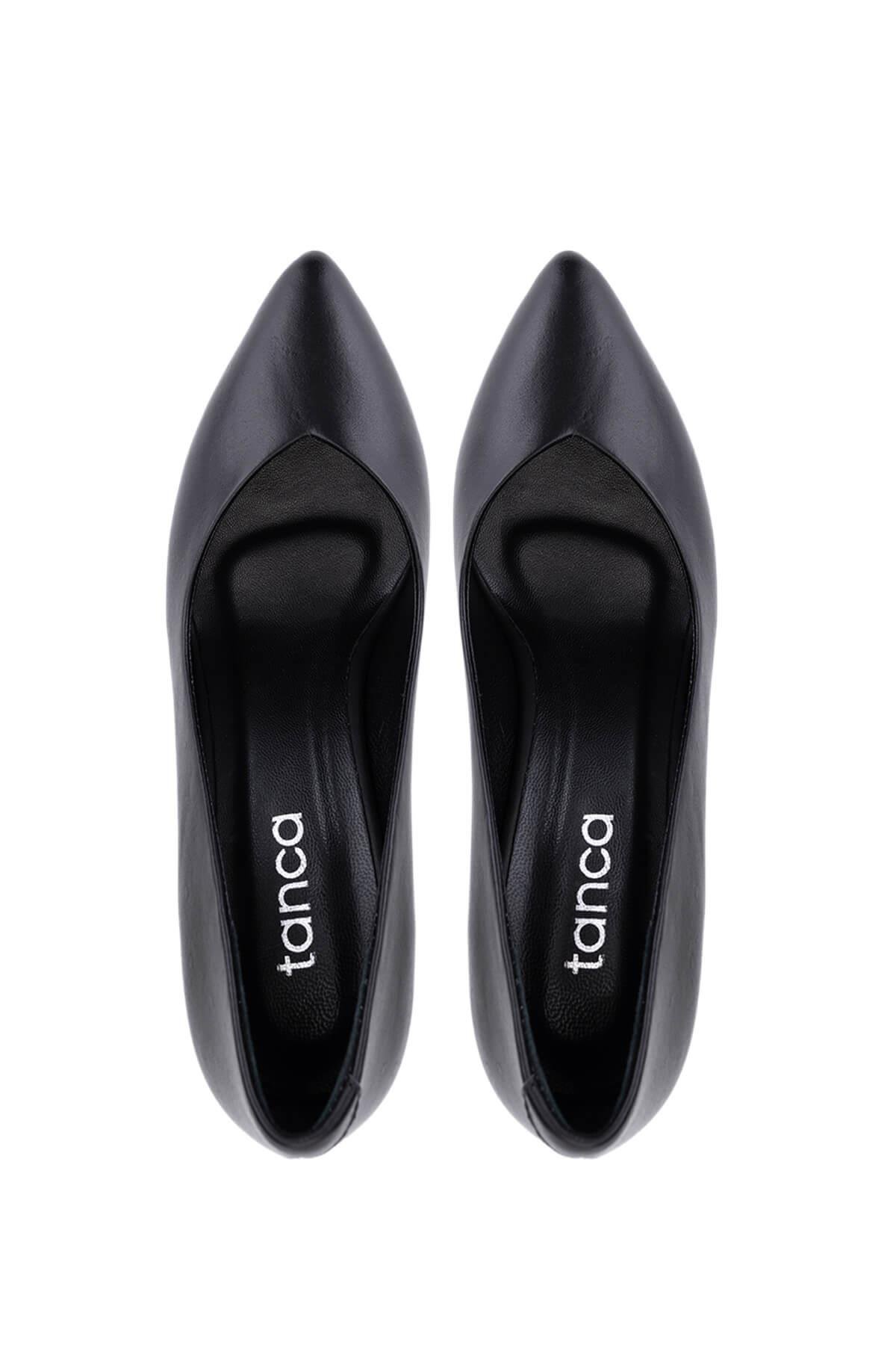 Tamer Tanca Kadın Siyah Analin Topuklu Ayakkabı