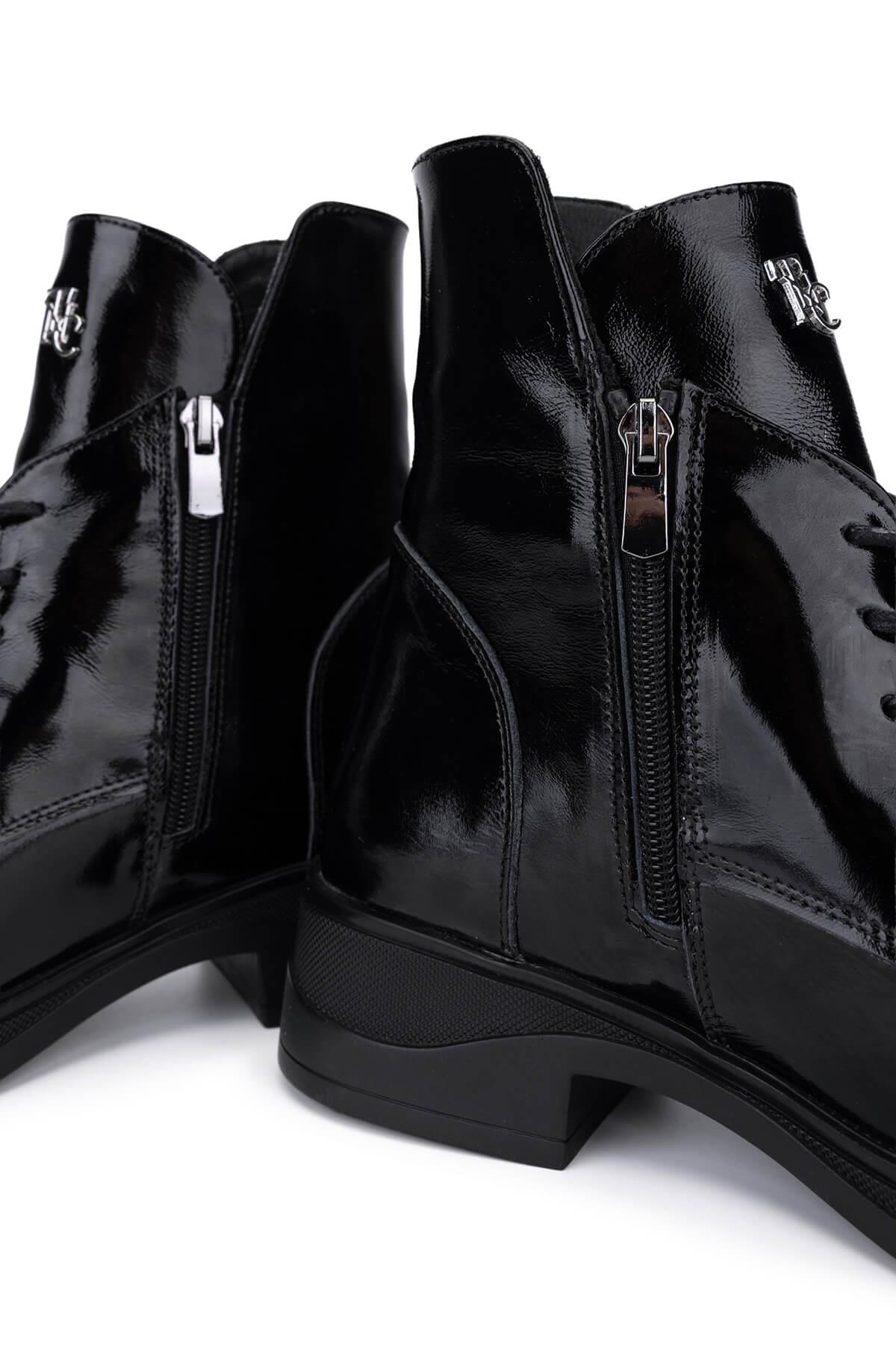 Tamer Tanca Kadın Siyah Rugan Casual Bot