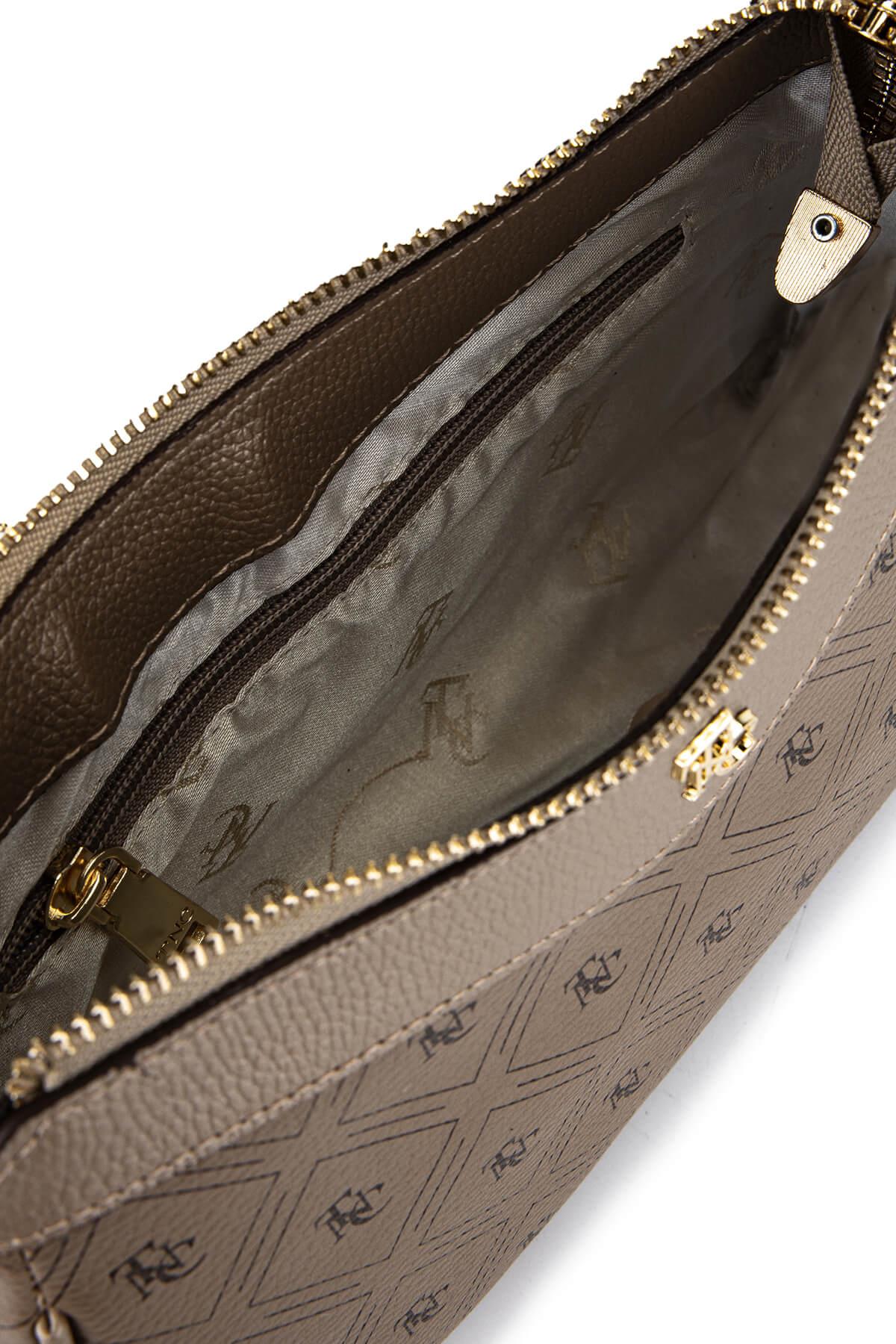 Tamer Tanca Kadın Suni Deri Altın Desen Postacı Çanta