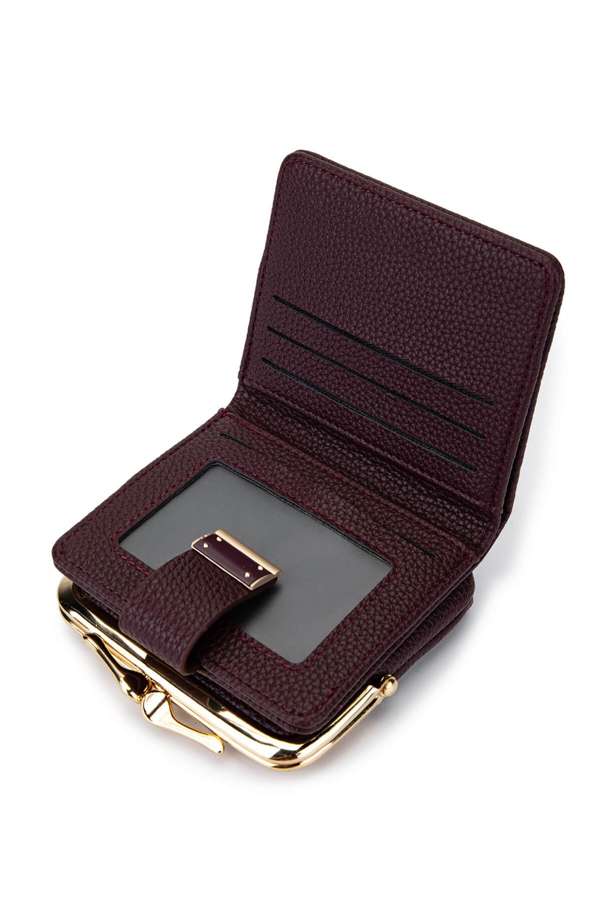 Tamer Tanca Kadın Suni Deri Bordo Cüzdan