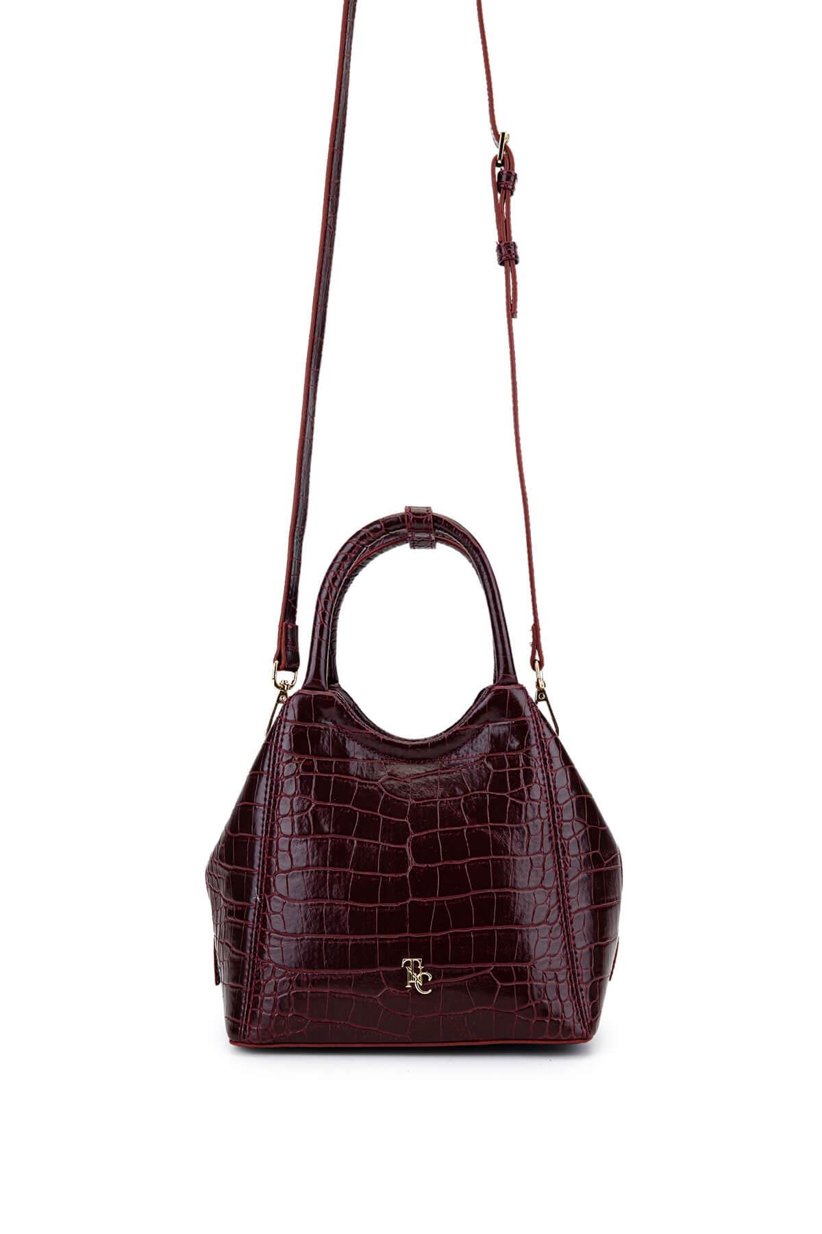 Tamer Tanca Kadın Suni Deri Bordo Kol Çantası