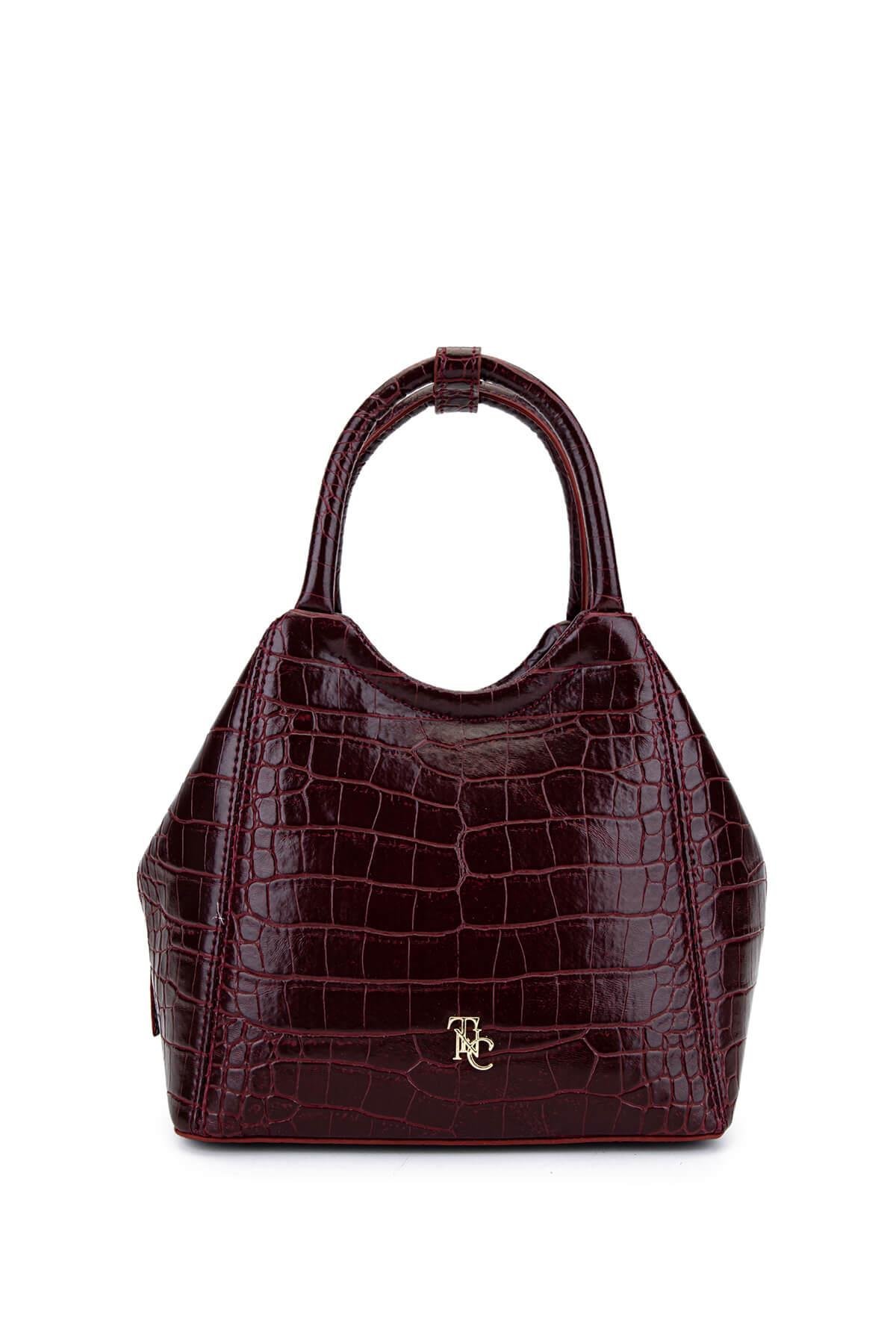 Tamer Tanca Kadın Suni Deri Bordo Kol Çantası