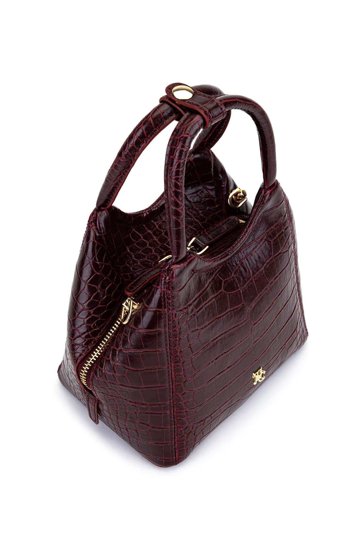 Tamer Tanca Kadın Suni Deri Bordo Kol Çantası