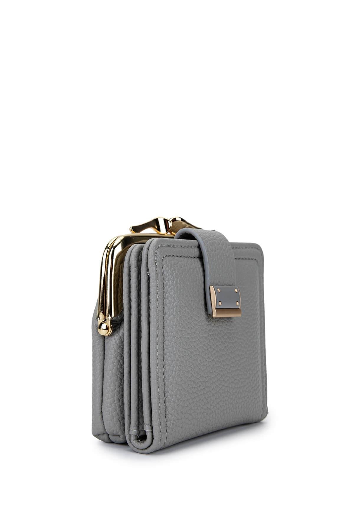 Tamer Tanca Kadın Suni Deri Gri Cüzdan