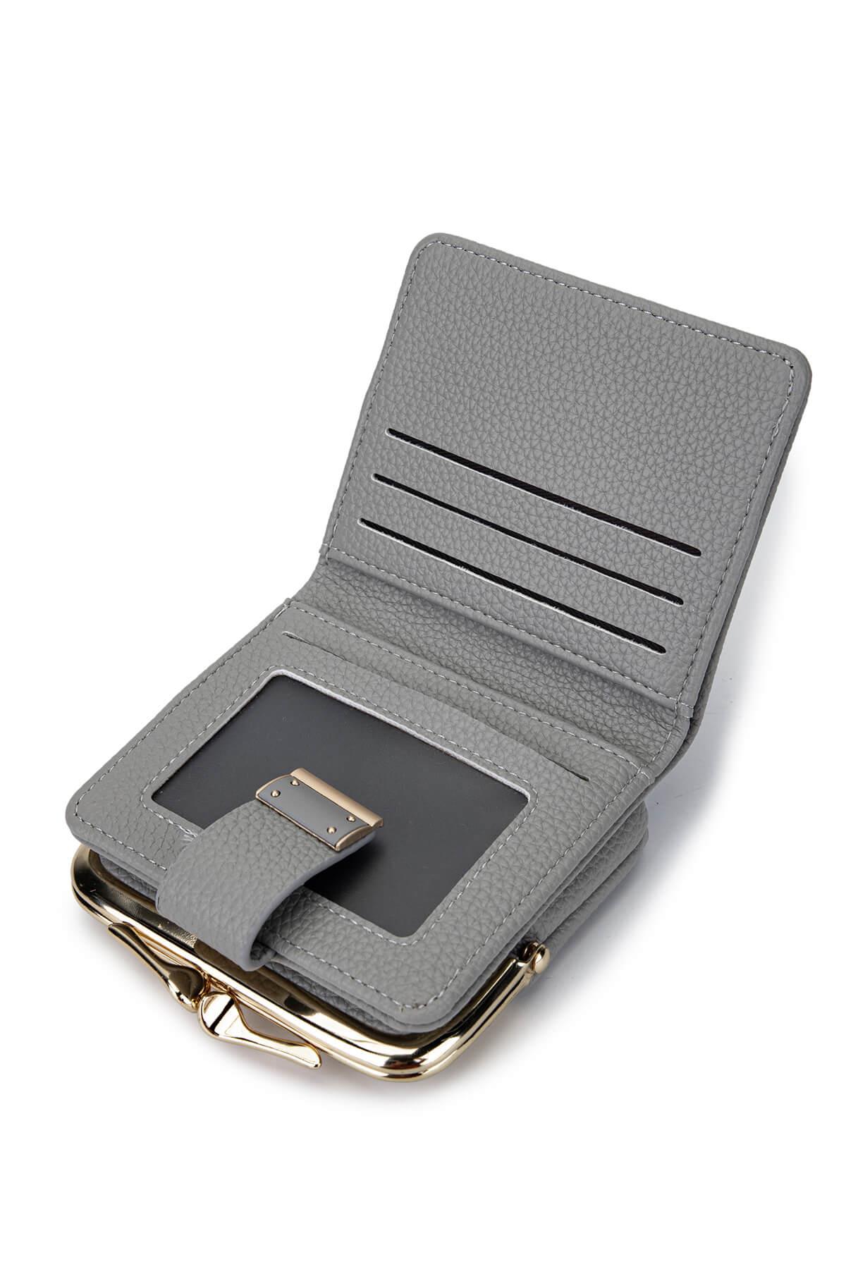 Tamer Tanca Kadın Suni Deri Gri Cüzdan