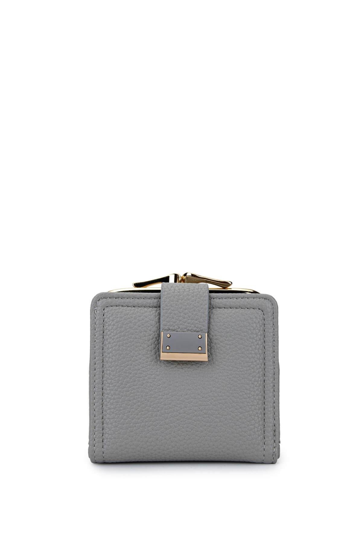 Tamer Tanca Kadın Suni Deri Gri Cüzdan