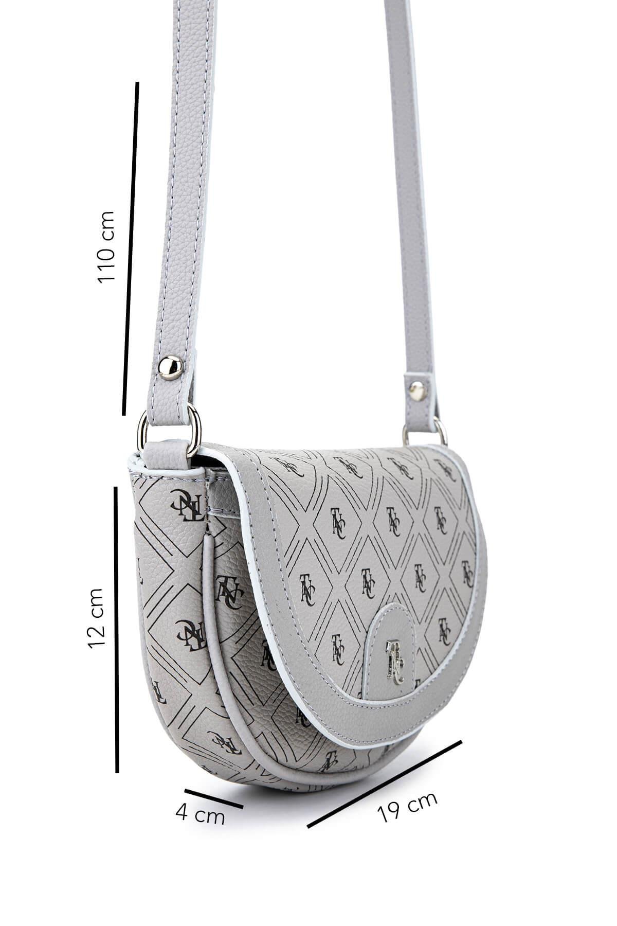 Tamer Tanca Kadın Suni Deri Gri Postacı Çanta