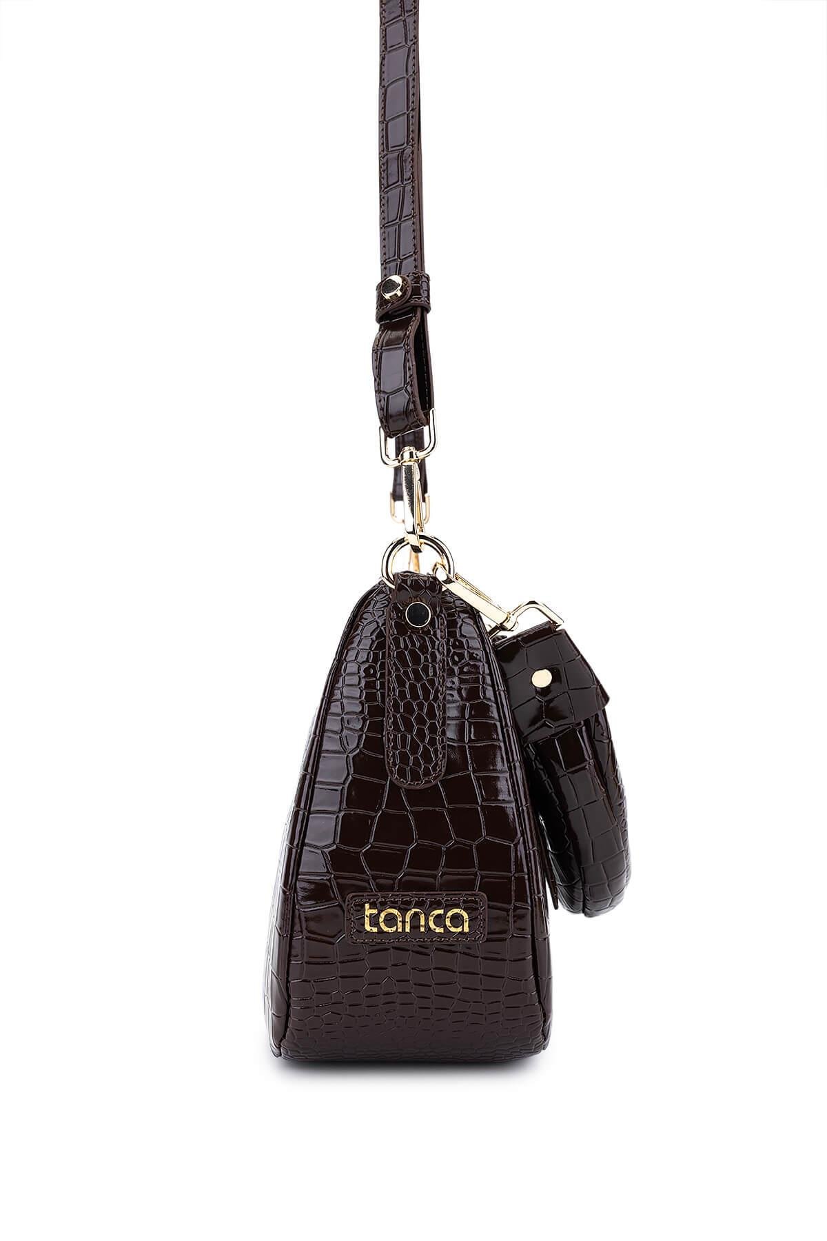 Tamer Tanca Kadın Suni Deri Kahverengi Omuz Çanta