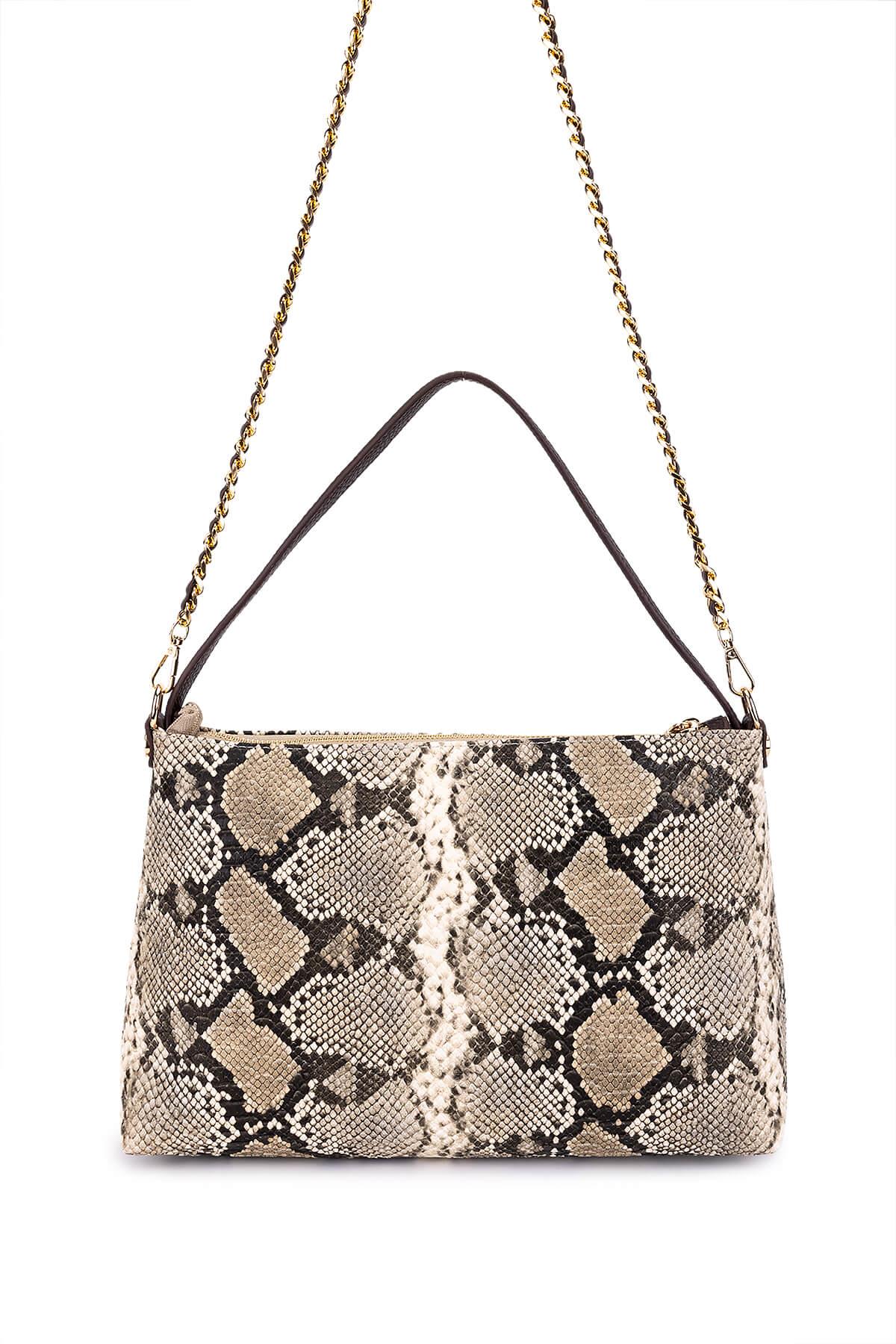 Tamer Tanca Kadın Suni Deri Kahverengi Kol Çantası