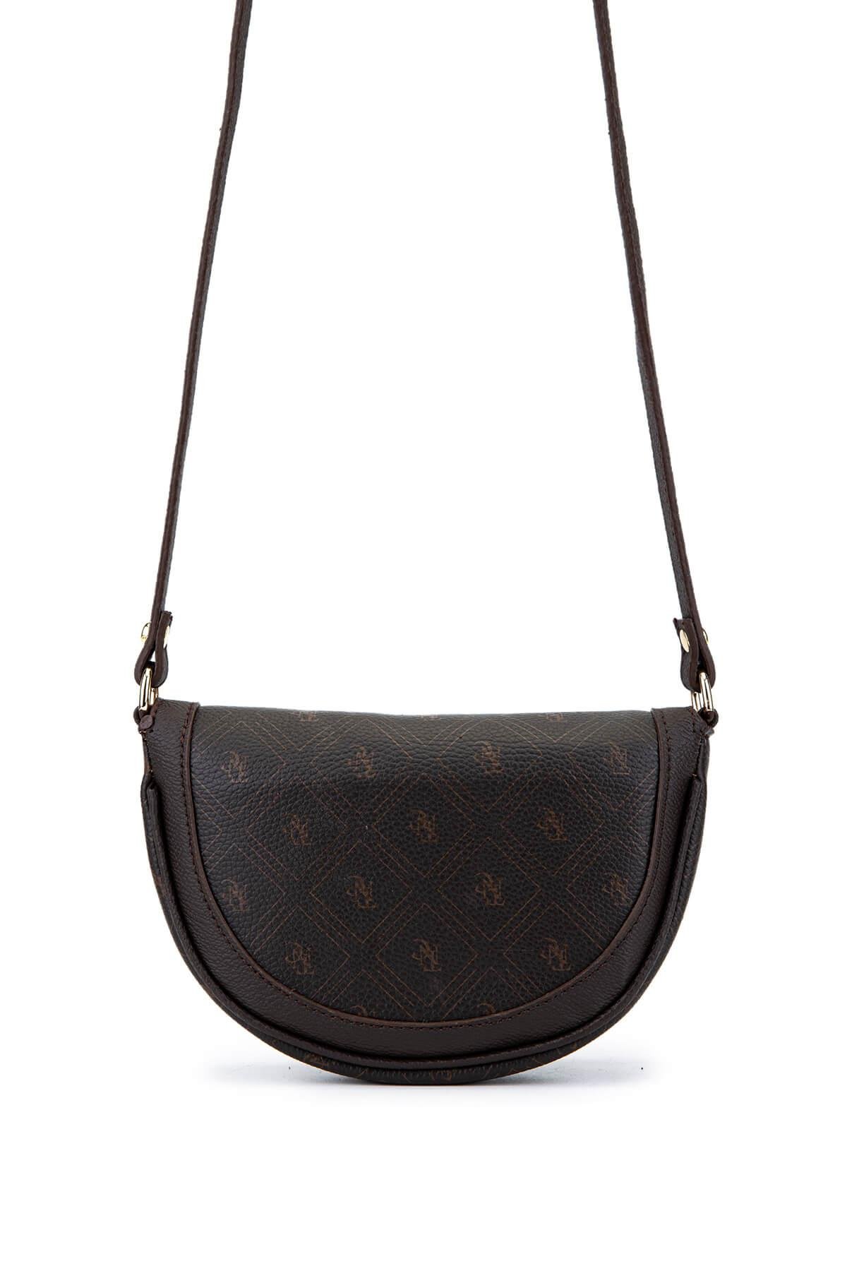 Tamer Tanca Kadın Suni Deri Kahverengi Desen Postacı Çanta