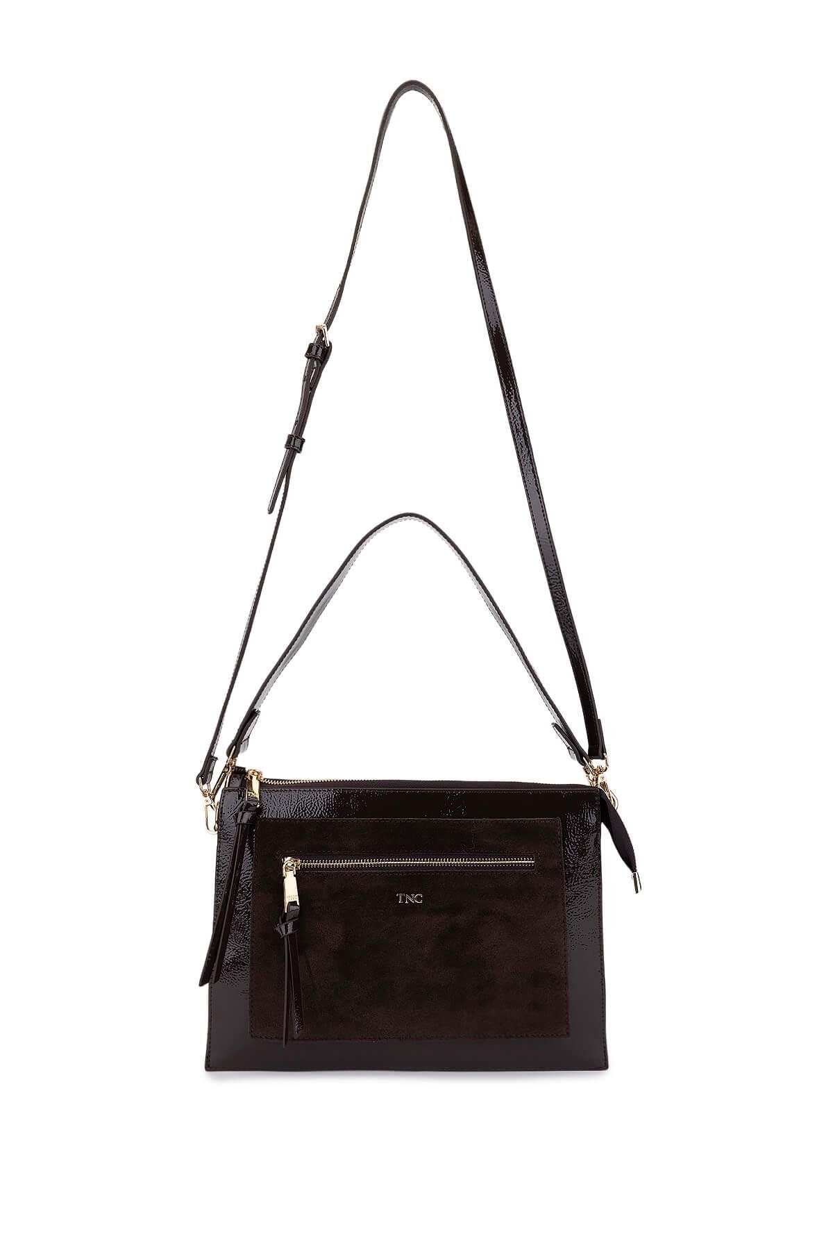 Tamer Tanca Kadın Suni Deri Kahverengi Kol Çantası