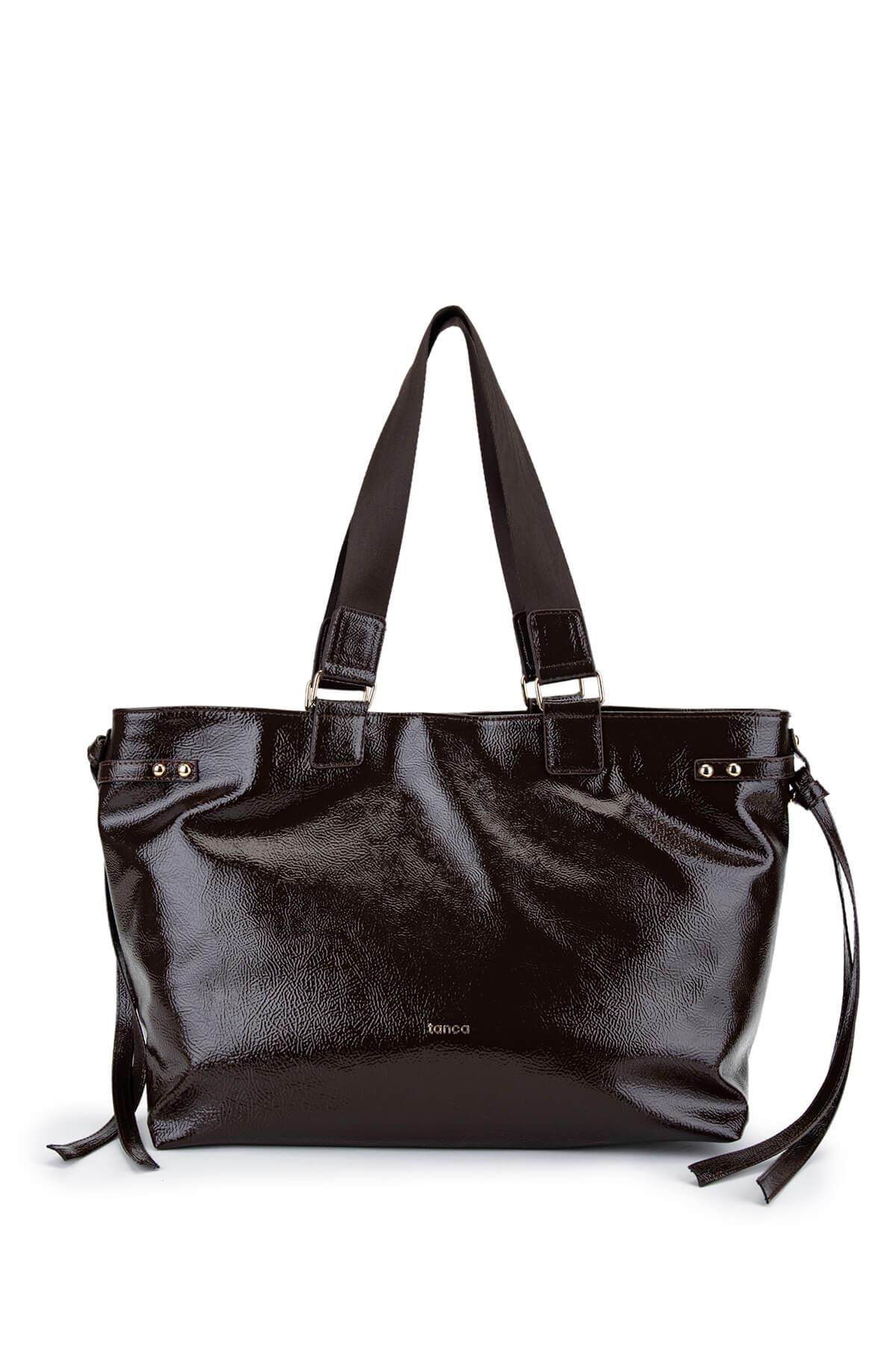 Tamer Tanca Kadın Suni Deri Kahverengi Kol Çantası