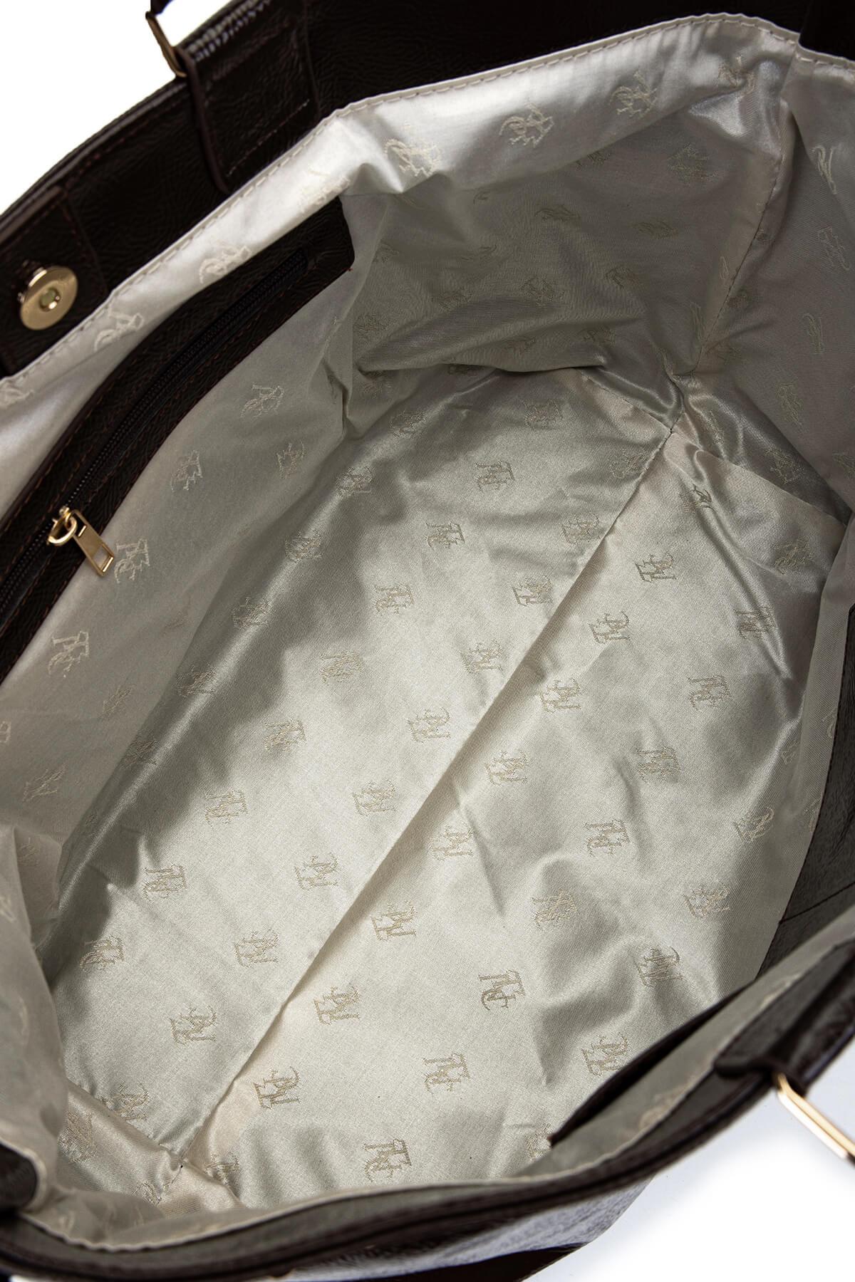 Tamer Tanca Kadın Suni Deri Kahverengi Kol Çantası