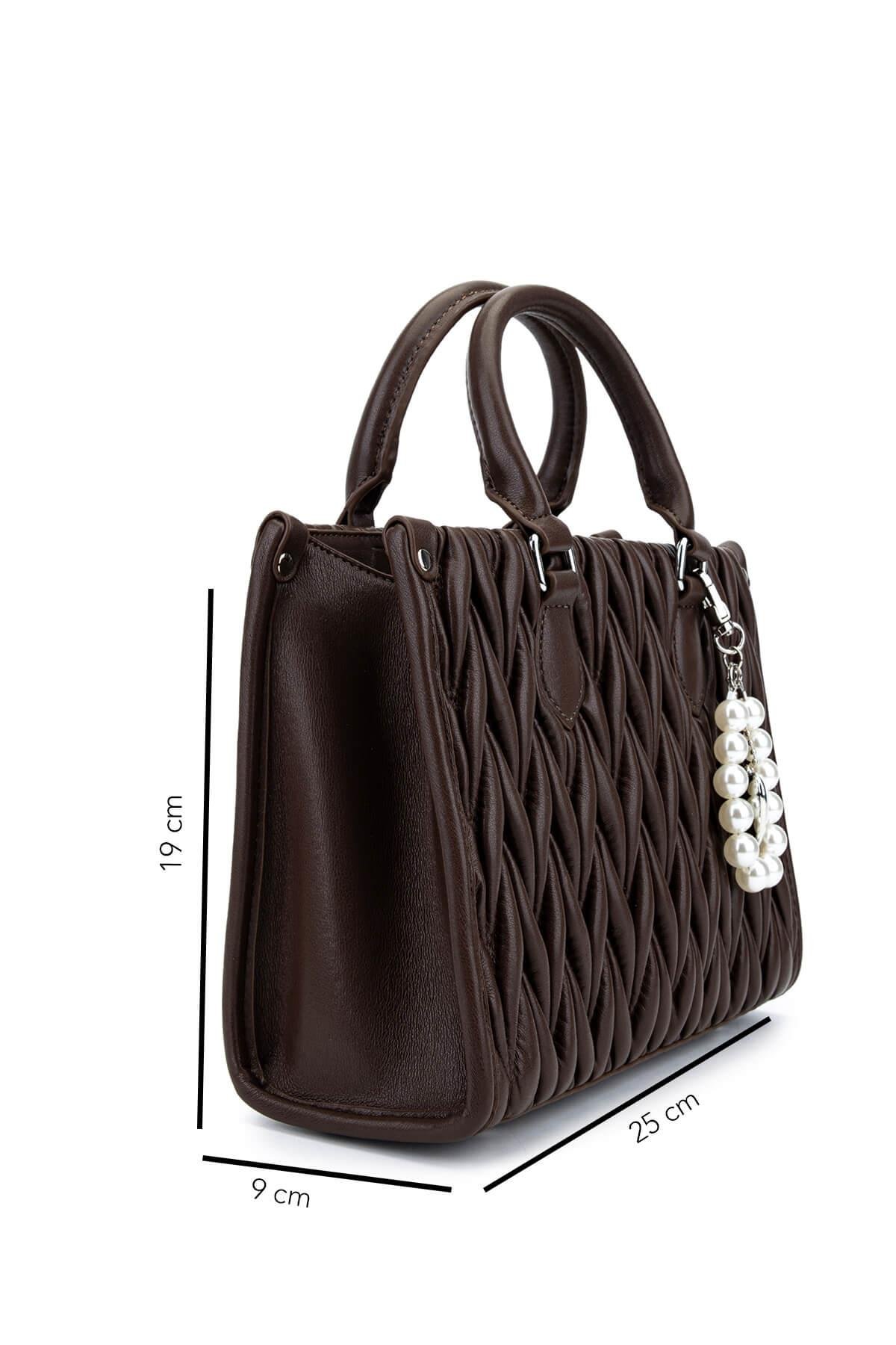 Tamer Tanca Kadın Suni Deri Kahverengi Omuz Çanta