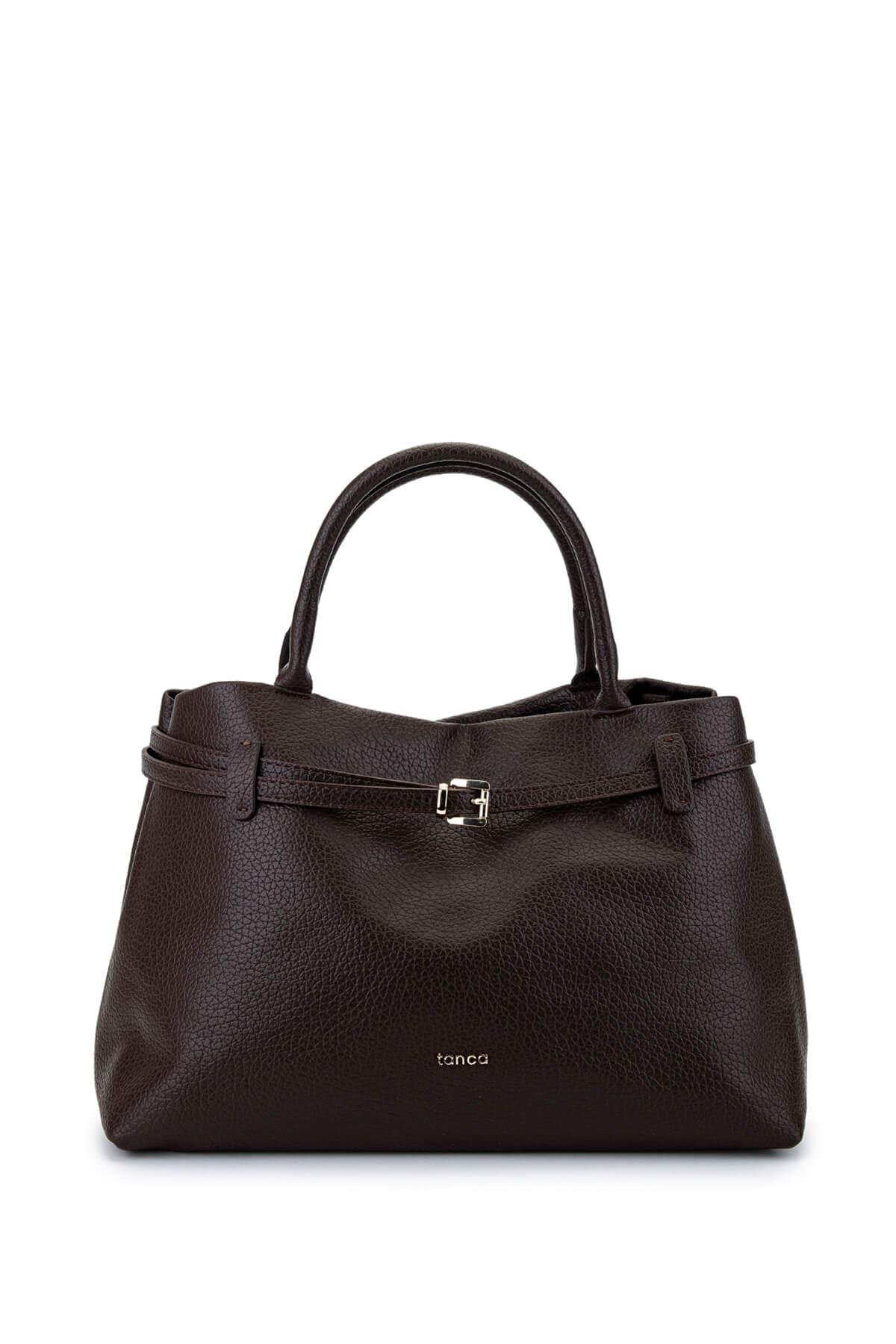 Tamer Tanca Kadın Suni Deri Kahverengi Kol Çantası