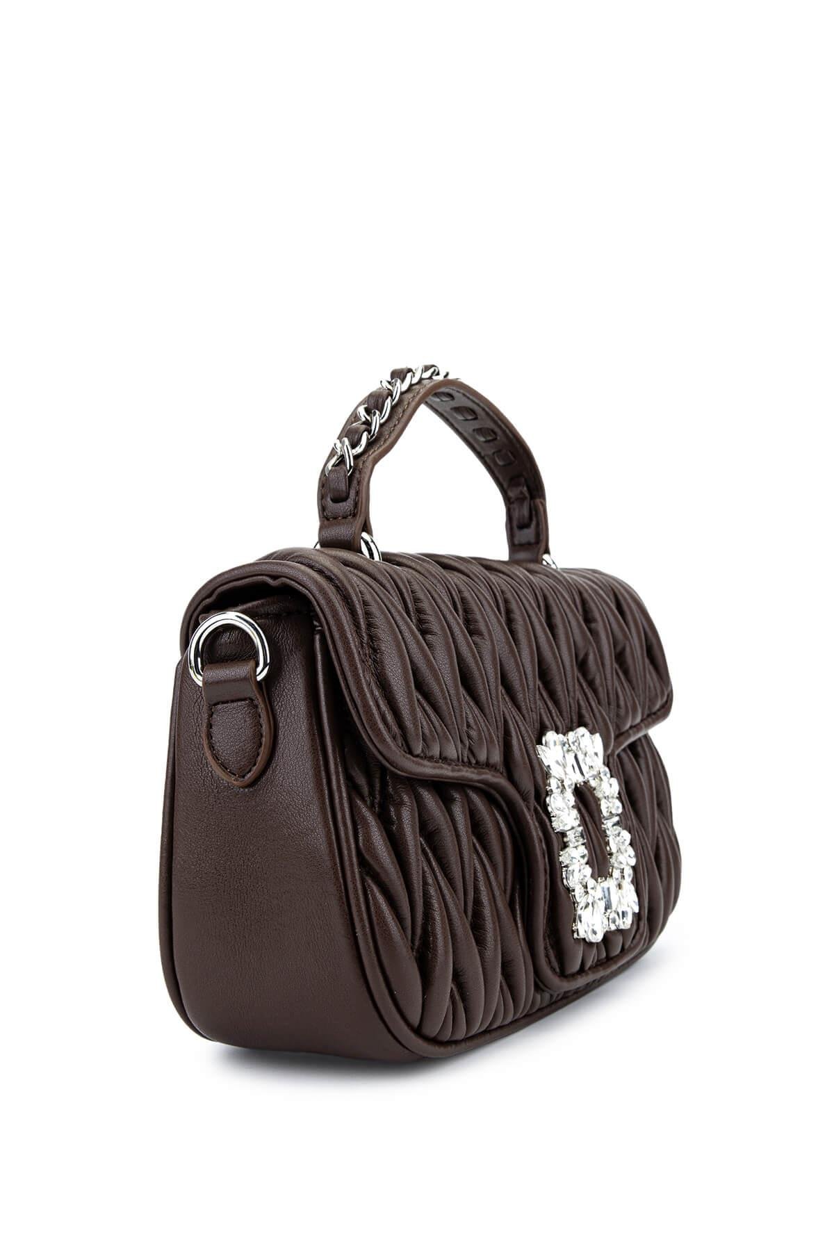 Tamer Tanca Kadın Suni Deri Kahverengi Omuz Çanta