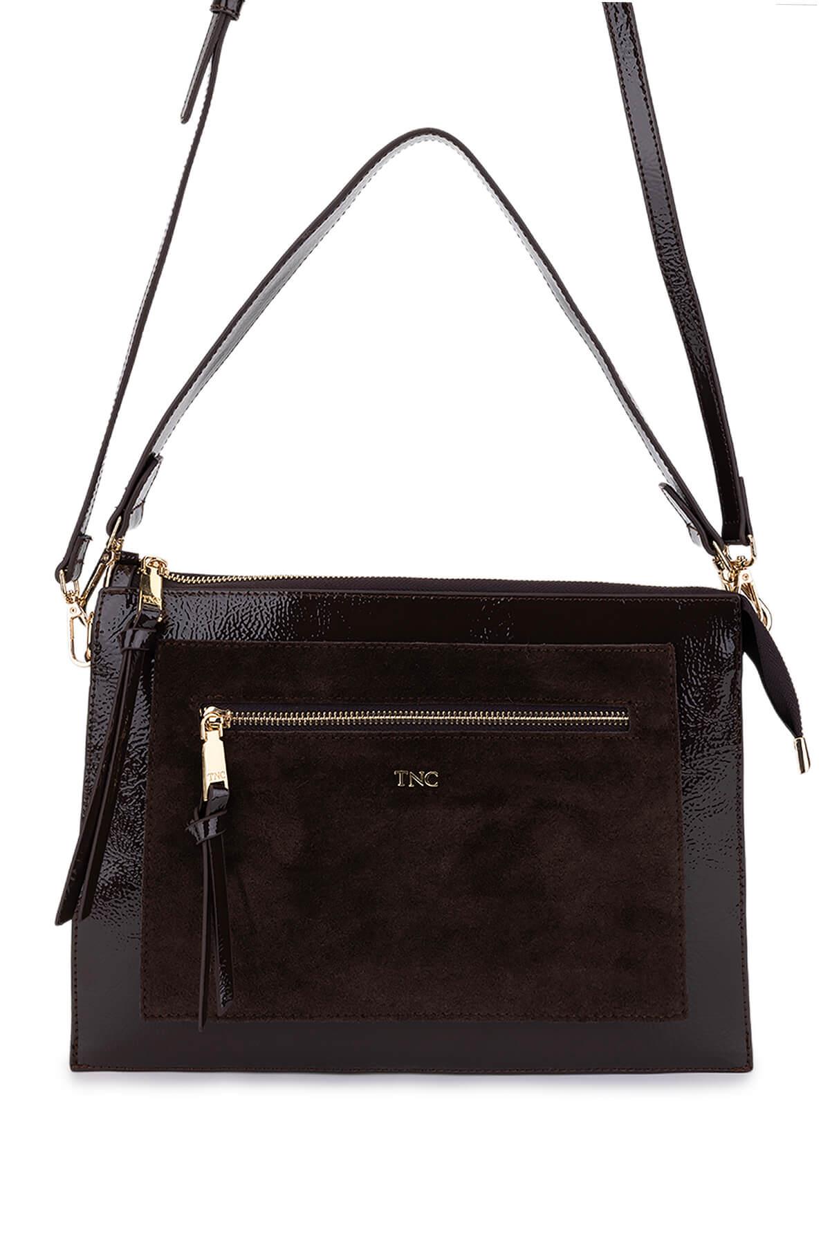 Tamer Tanca Kadın Suni Deri Kahverengi Kol Çantası