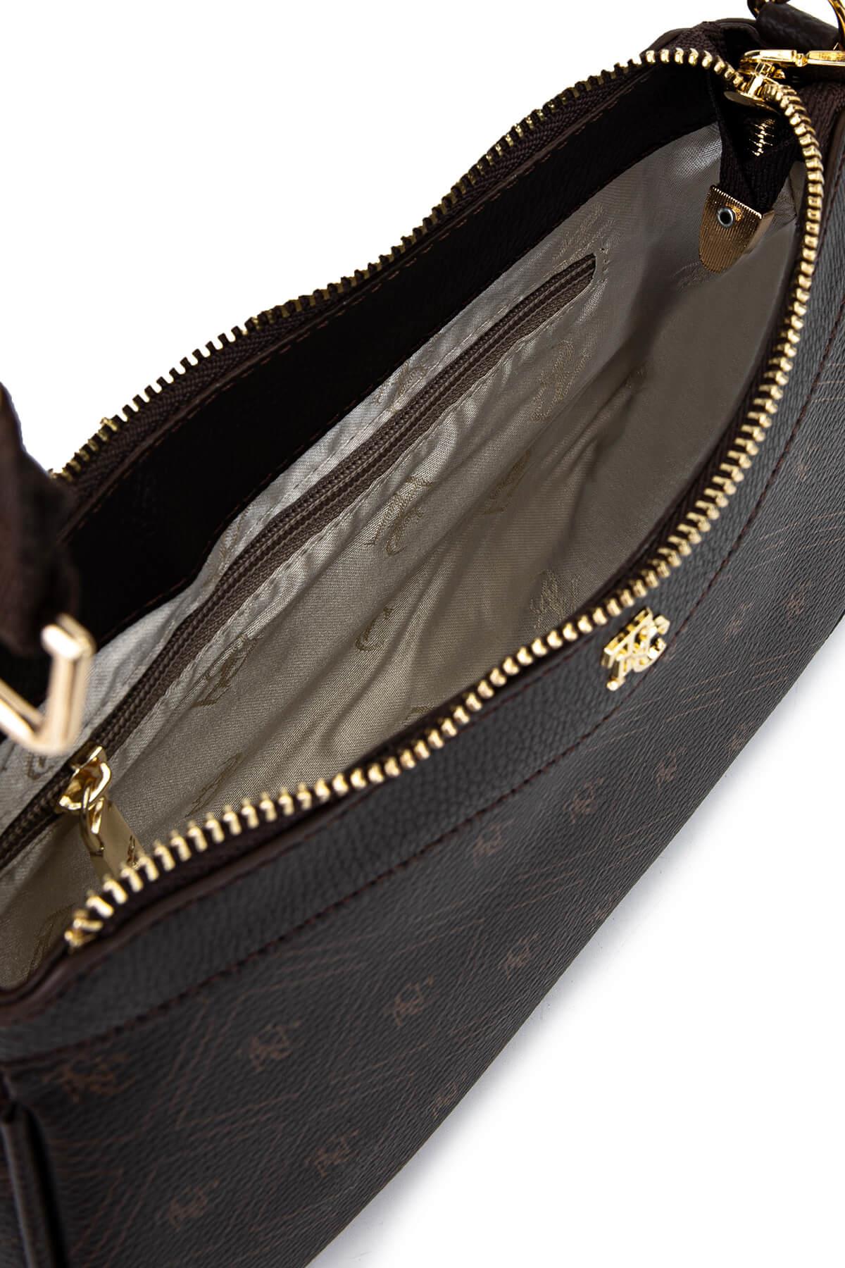 Tamer Tanca Kadın Suni Deri Kahverengi Desen Postacı Çanta