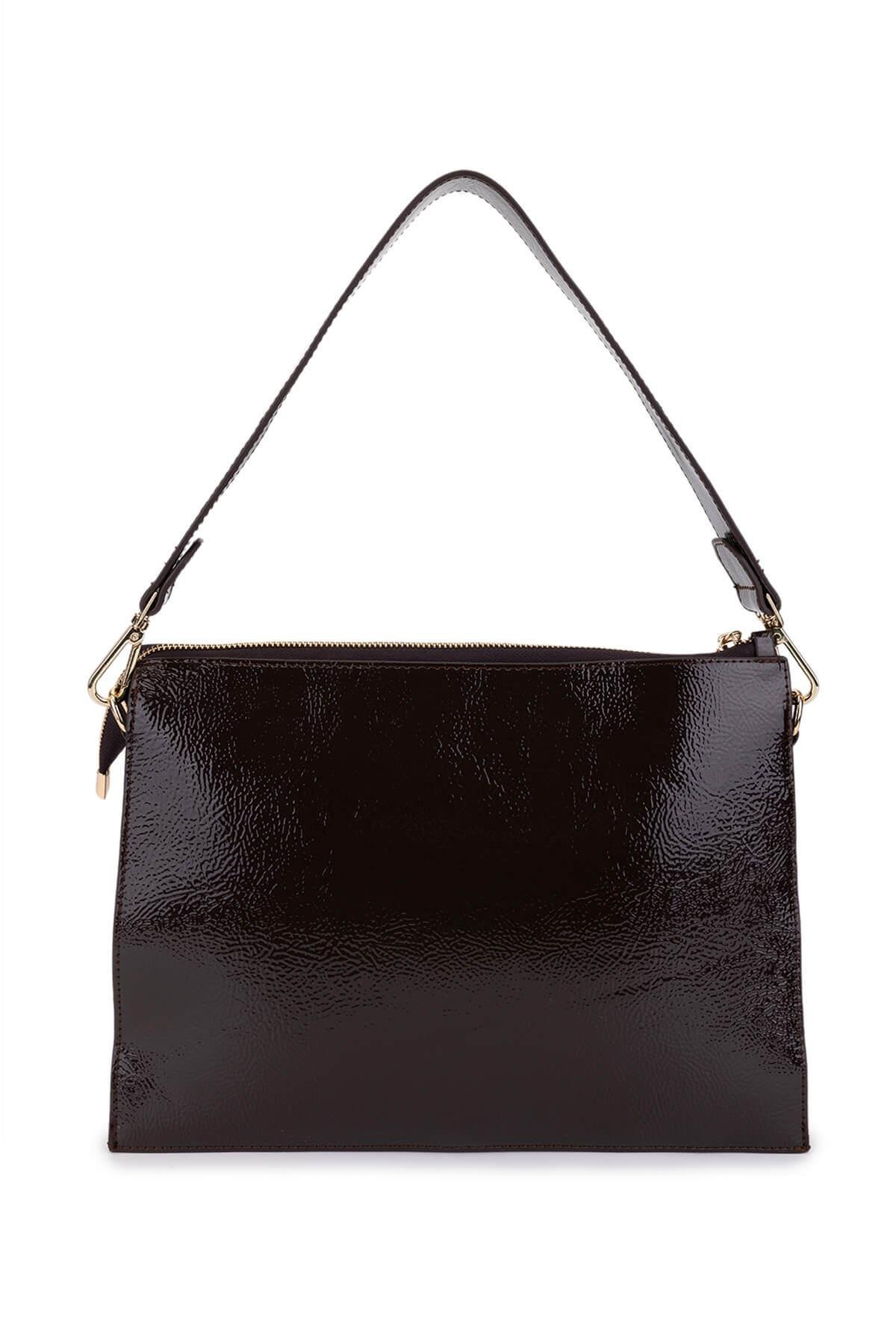 Tamer Tanca Kadın Suni Deri Kahverengi Kol Çantası