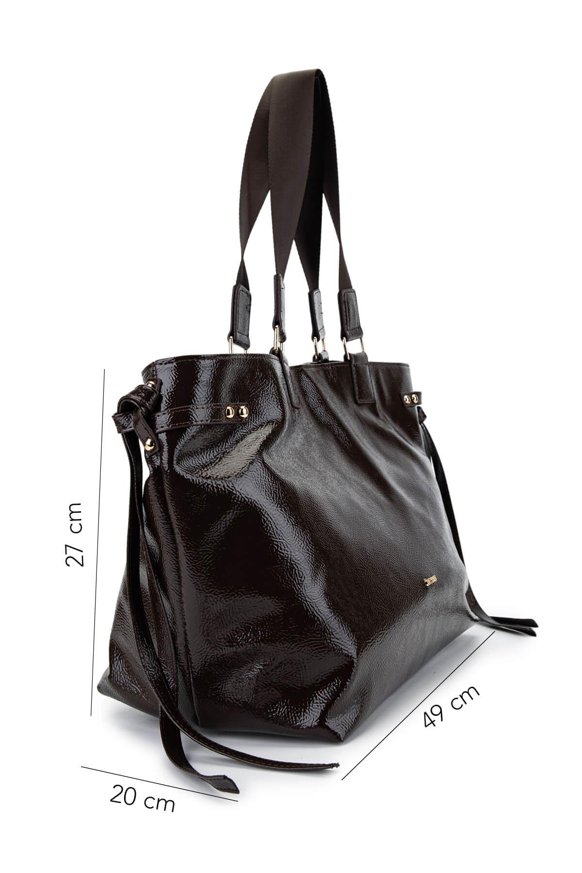 Tamer Tanca Kadın Suni Deri Kahverengi Kol Çantası