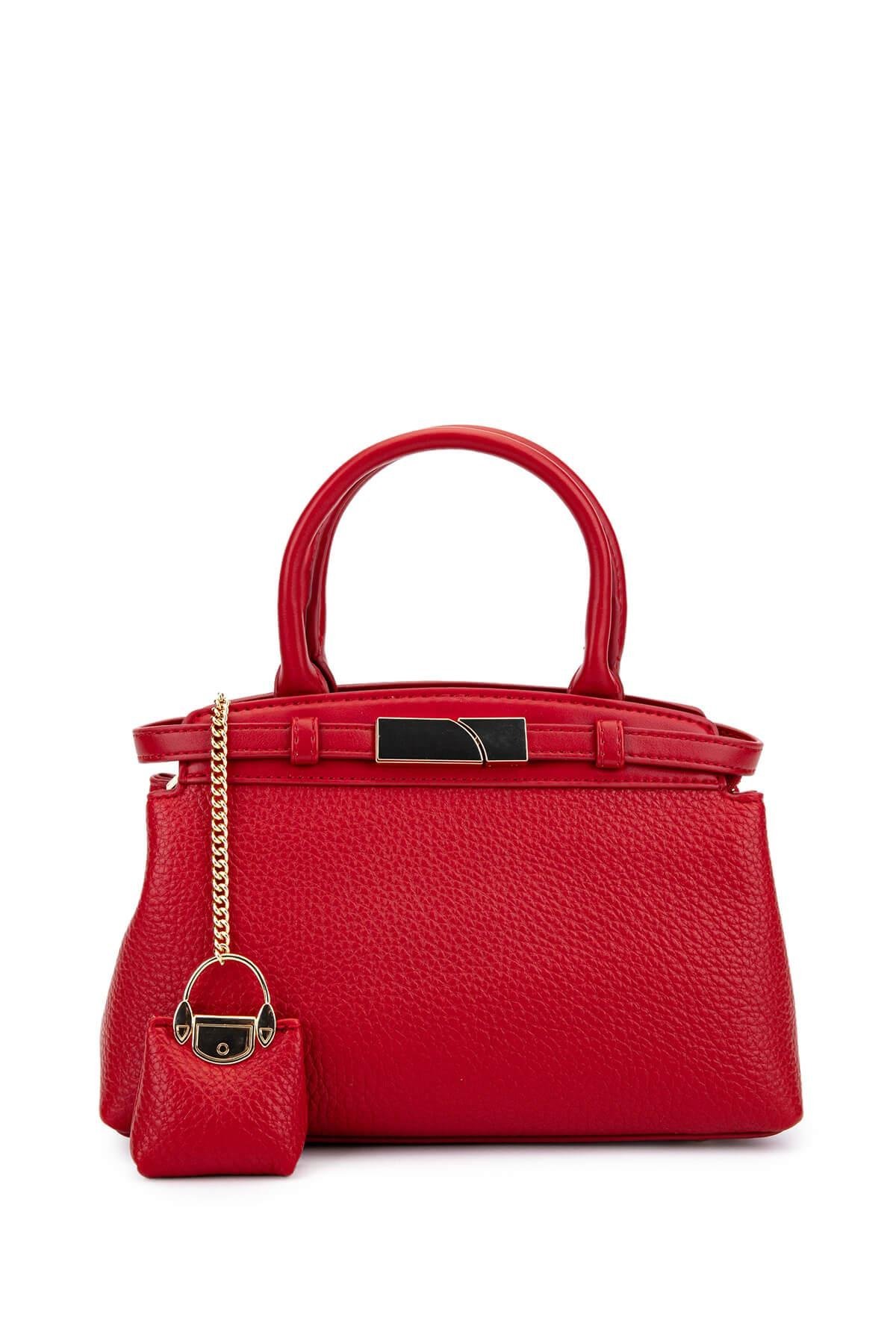 Tamer Tanca Kadın Suni Deri Kırmızı Omuz Çanta