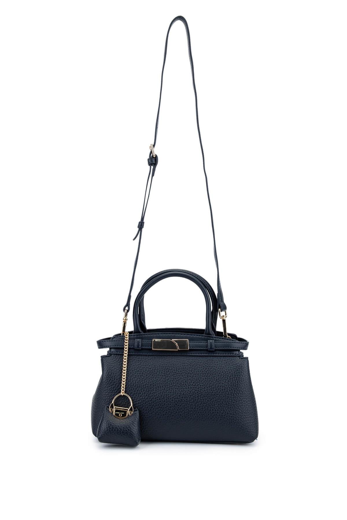 Tamer Tanca Kadın Suni Deri Lacivert Omuz Çanta