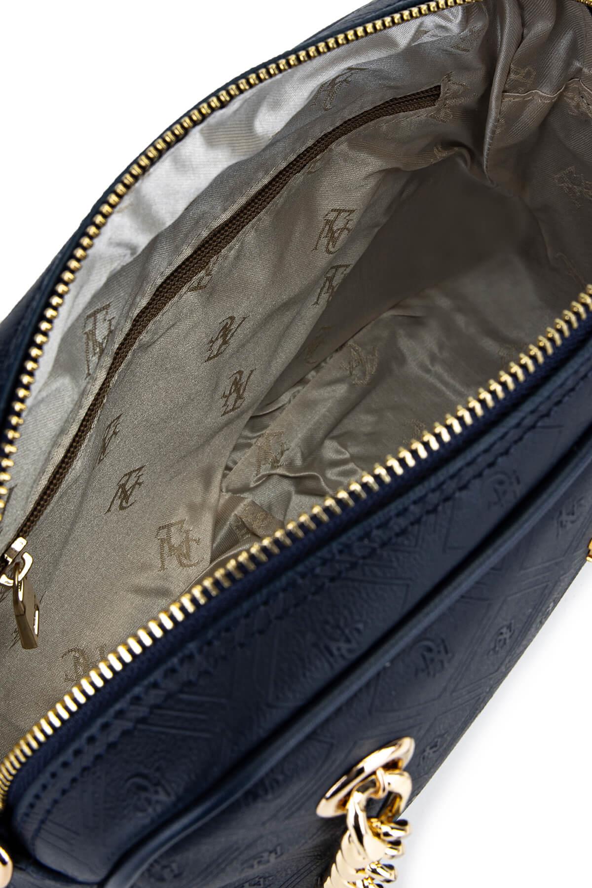 Tamer Tanca Kadın Suni Deri Lacivert Postacı Çanta