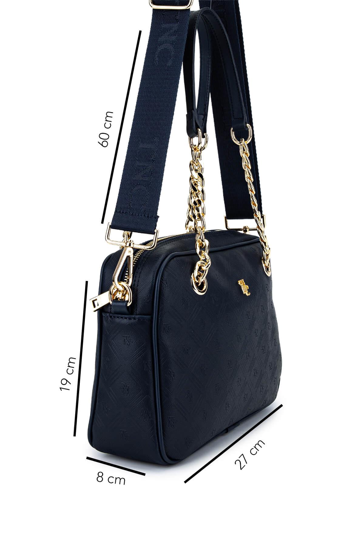 Tamer Tanca Kadın Suni Deri Lacivert Postacı Çanta