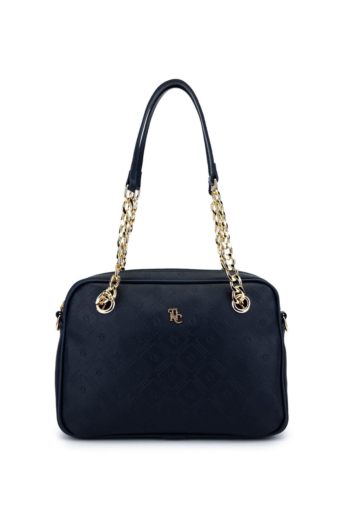 Tamer Tanca Kadın Suni Deri Lacivert Postacı Çanta